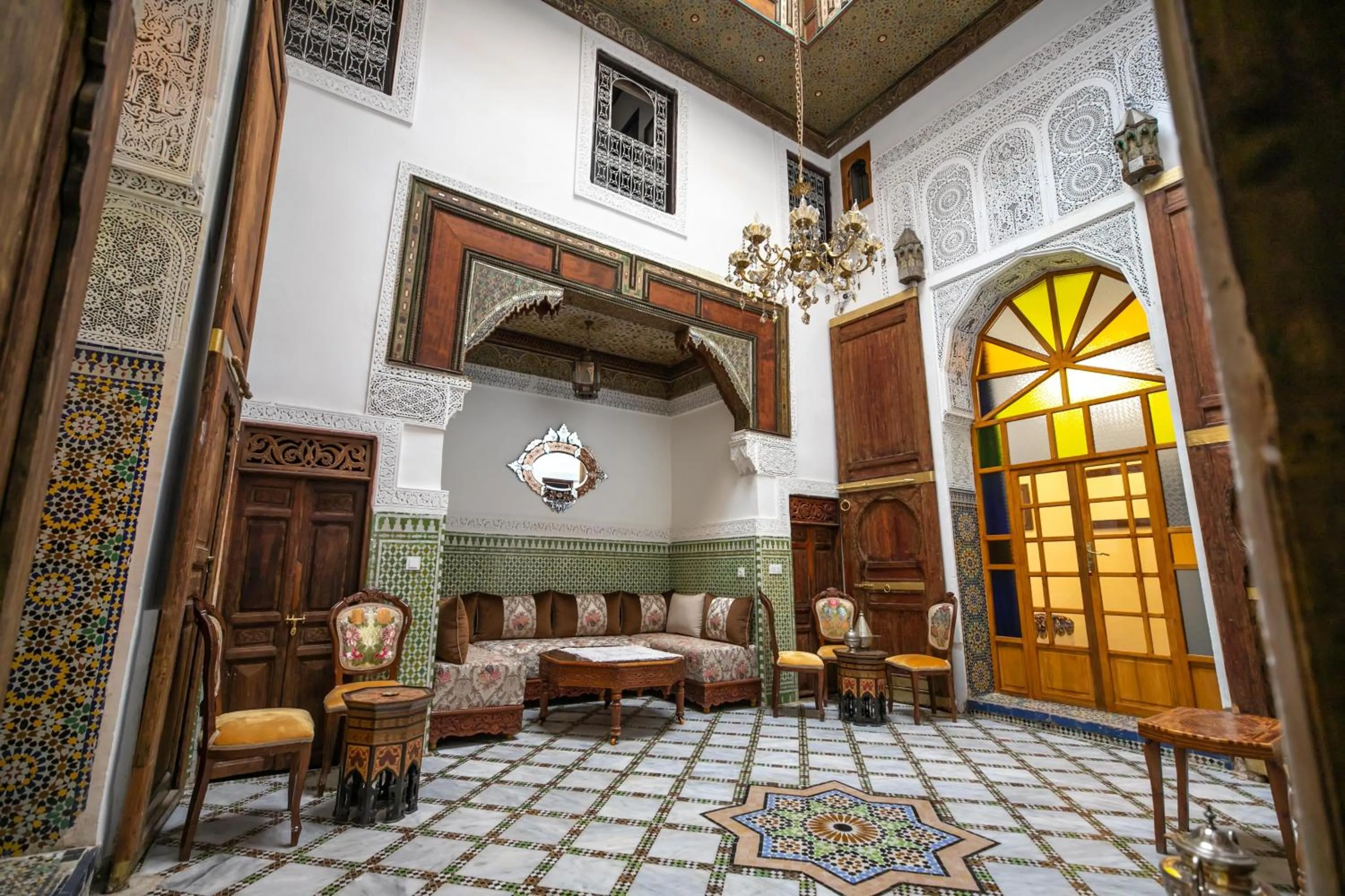 Communal lounge/ TV room in Dar Usham Fes Luxury Guest House