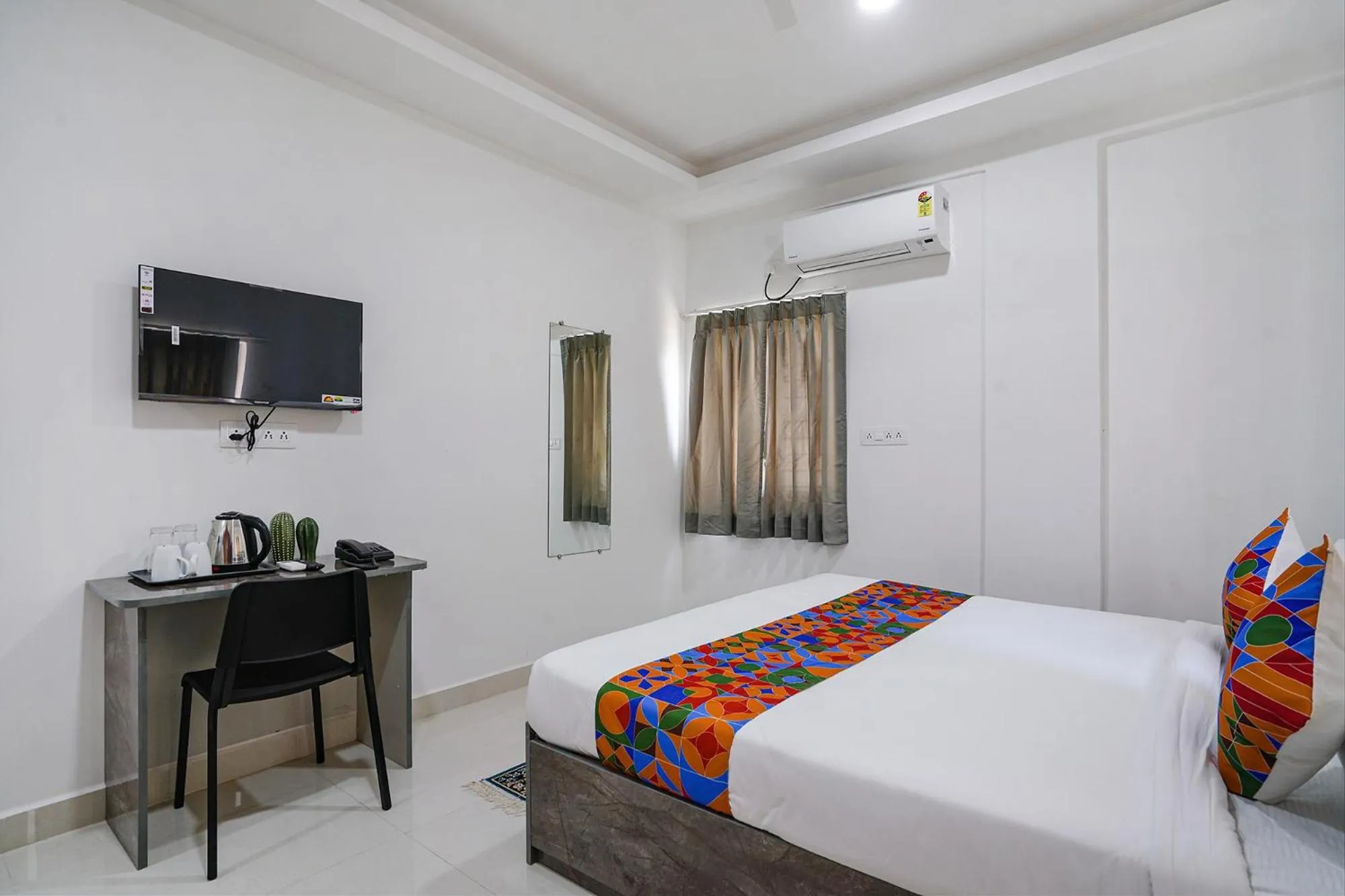 Bed in FabHotel Rooms 27 - Nr Hitech City