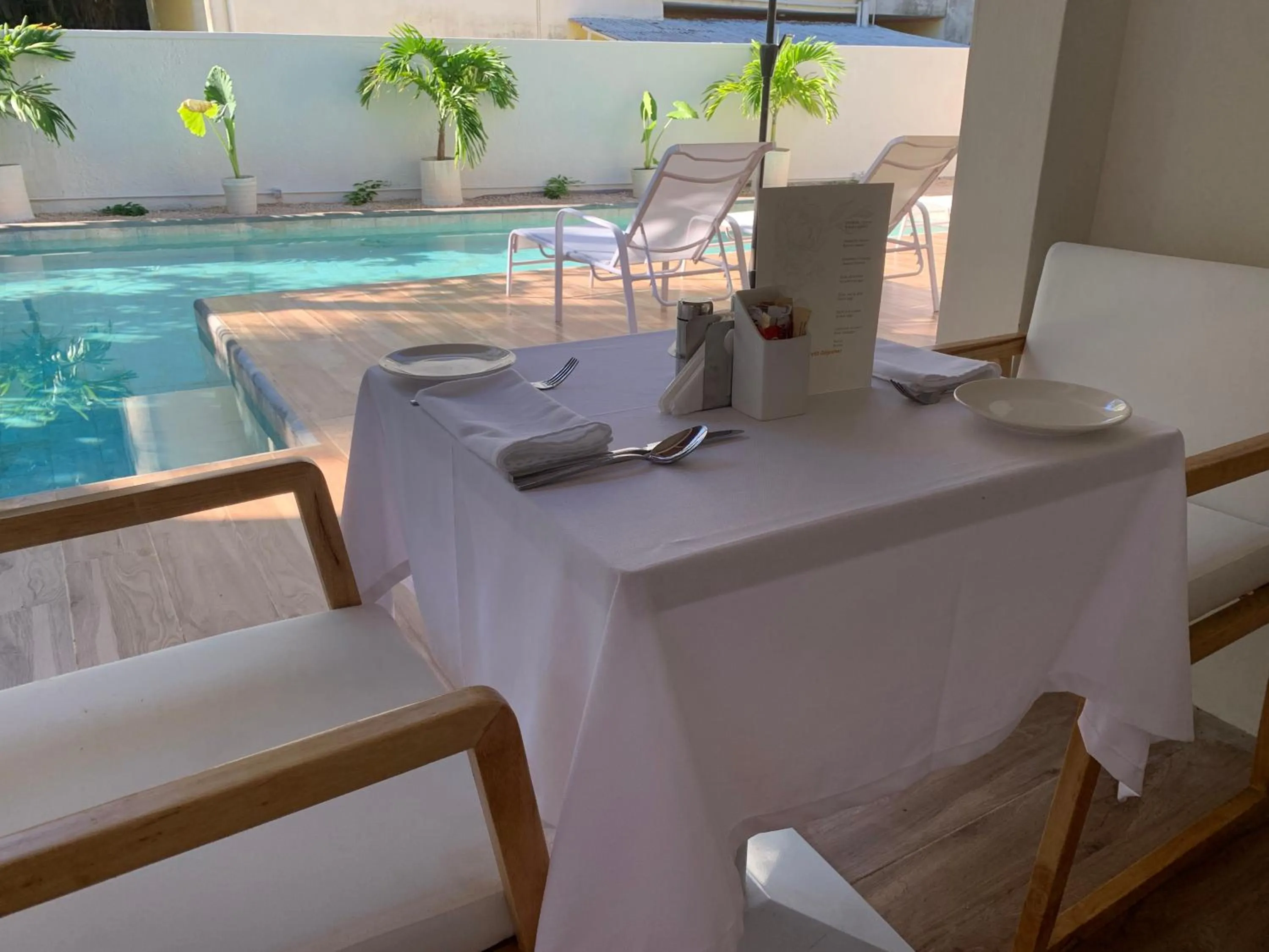 Pool view in Le Clos des Bains Mauritius