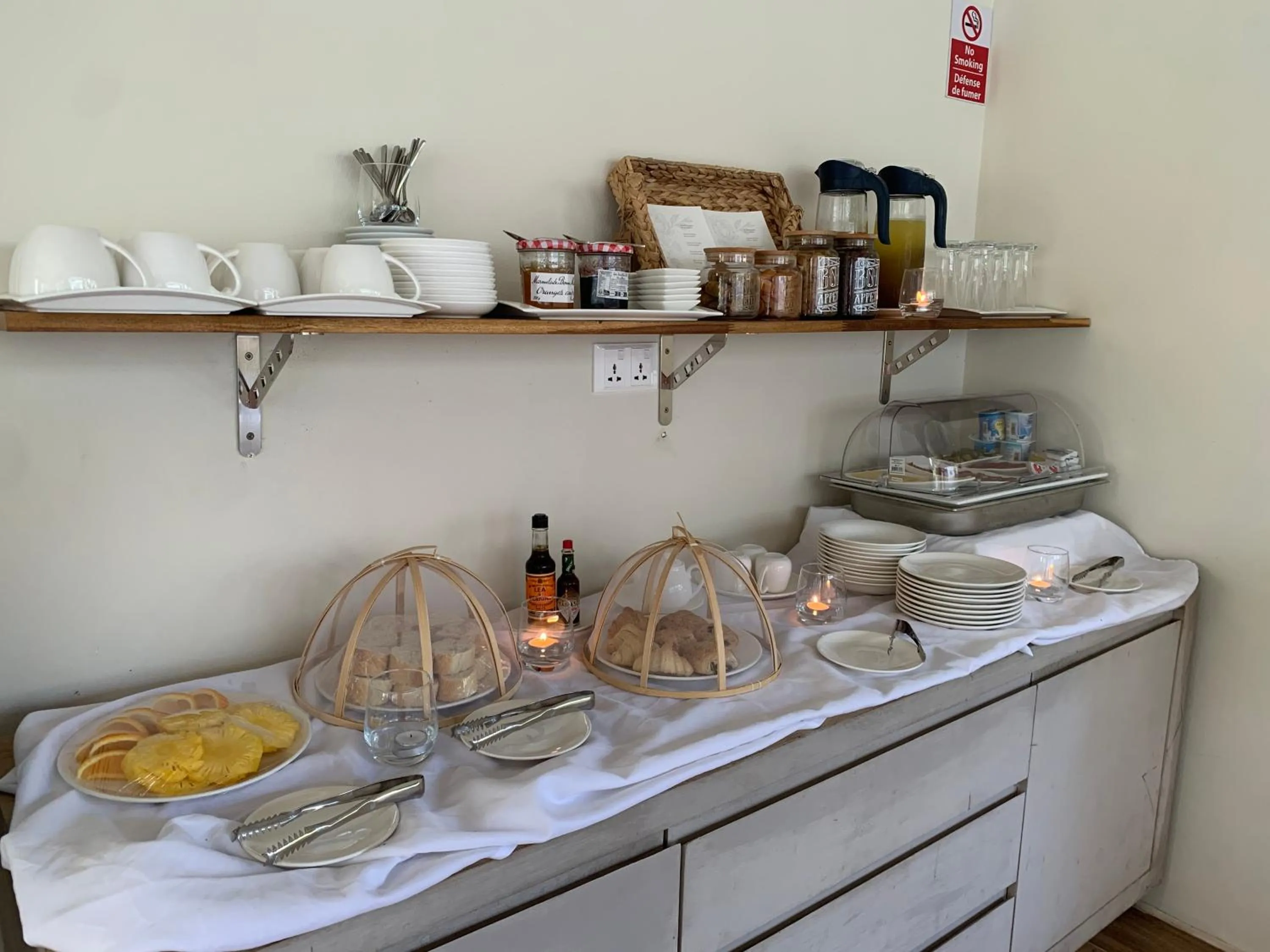 Buffet breakfast in Le Clos des Bains Mauritius