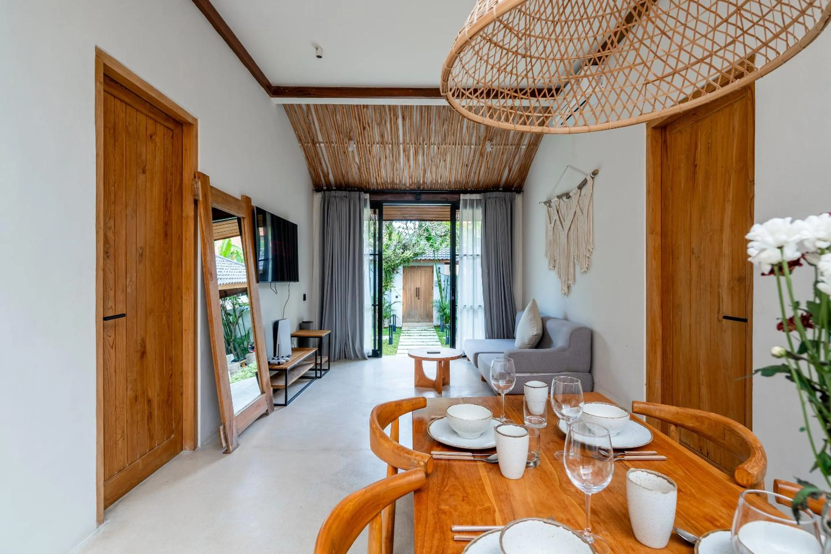 TV and multimedia in Hijau Villa by EVDEkimi - Charming 2BR escape with Pool, Outdoor Lounge, Lush Garden