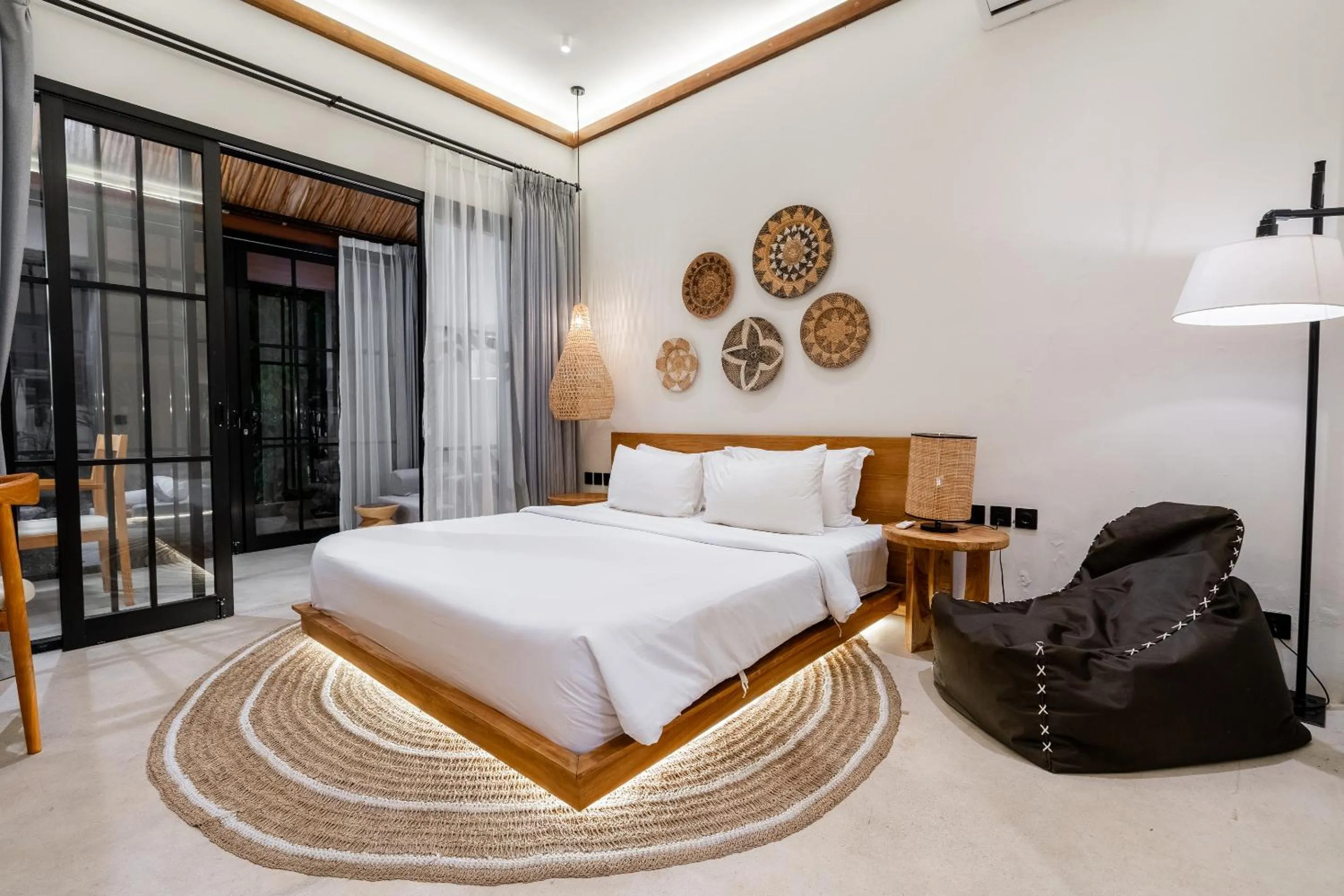 Bed in Hijau Villa by EVDEkimi - Charming 2BR escape with Pool, Outdoor Lounge, Lush Garden
