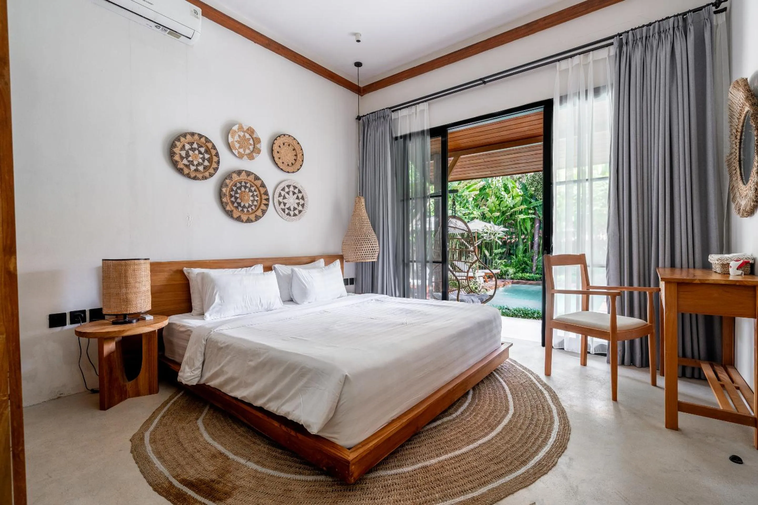 Bed in Hijau Villa by EVDEkimi - Charming 2BR escape with Pool, Outdoor Lounge, Lush Garden