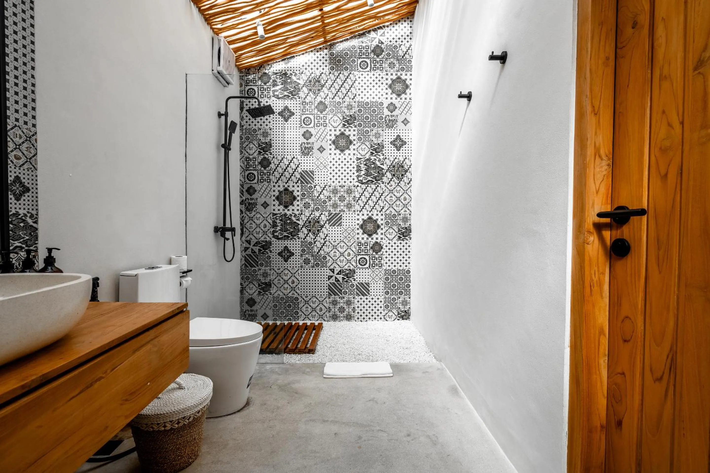 Shower in Hijau Villa by EVDEkimi - Charming 2BR escape with Pool, Outdoor Lounge, Lush Garden