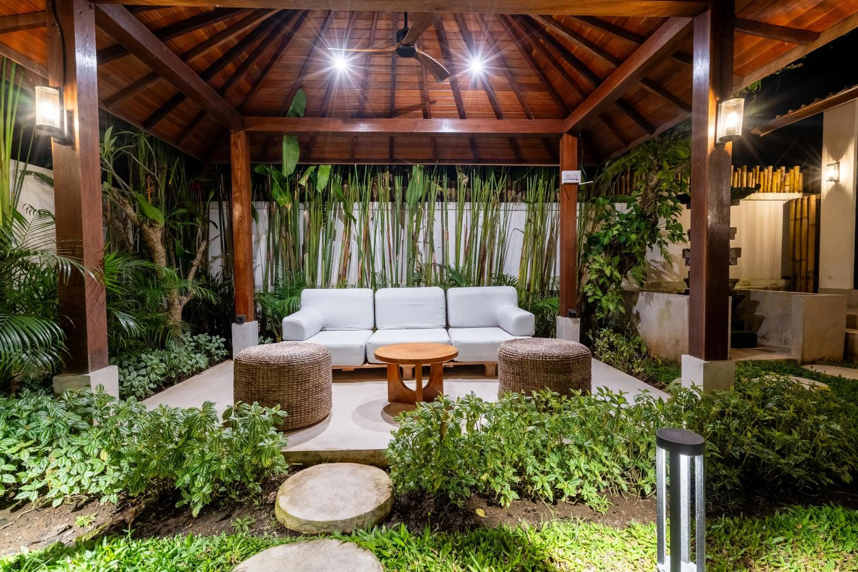 Patio in Hijau Villa by EVDEkimi - Charming 2BR escape with Pool, Outdoor Lounge, Lush Garden