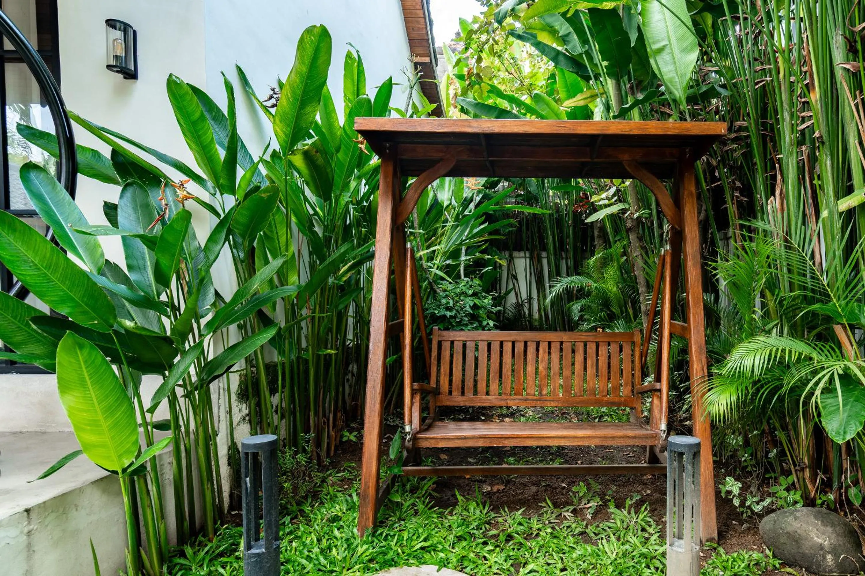 Garden in Hijau Villa by EVDEkimi - Charming 2BR escape with Pool, Outdoor Lounge, Lush Garden