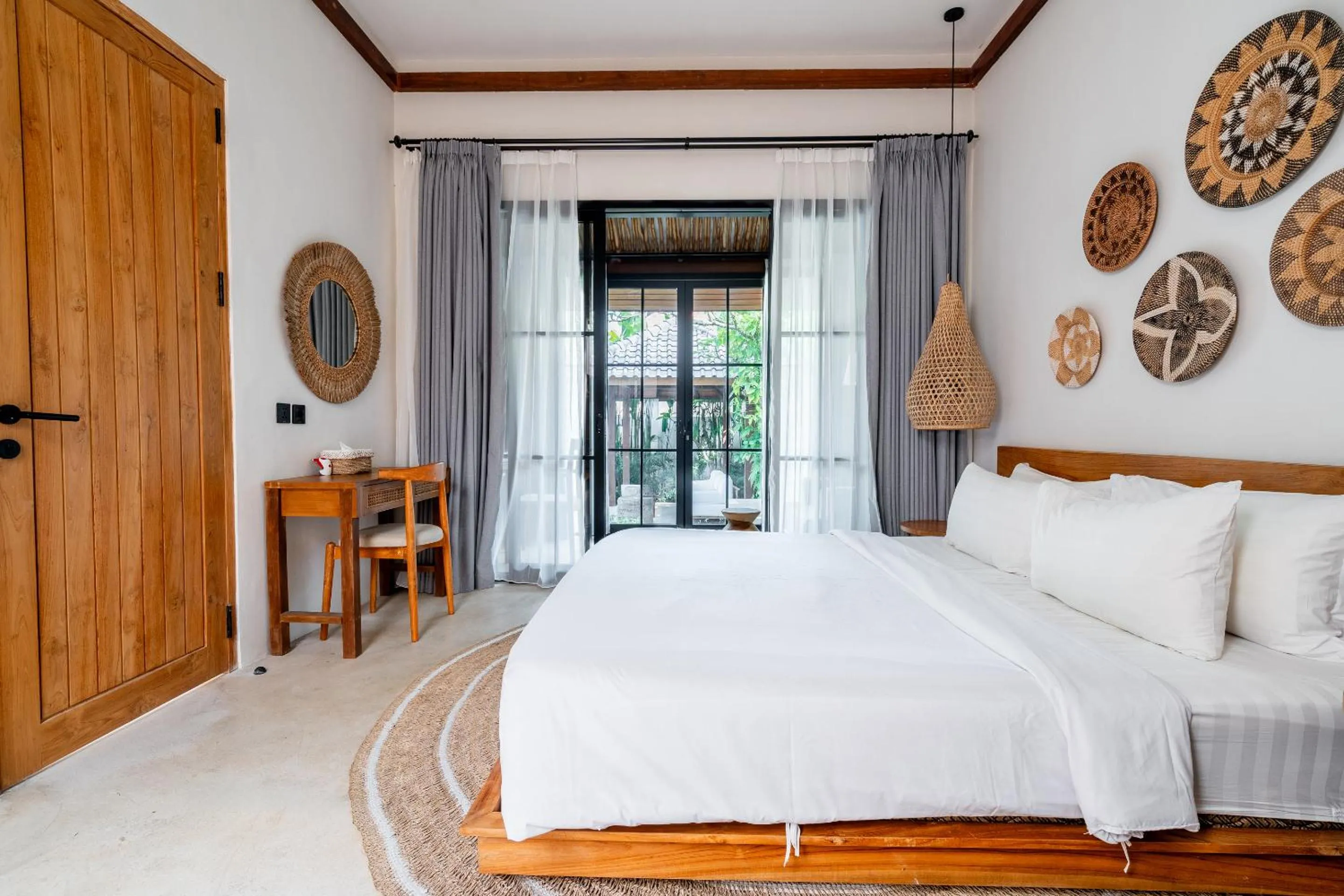 Bed in Hijau Villa by EVDEkimi - Charming 2BR escape with Pool, Outdoor Lounge, Lush Garden