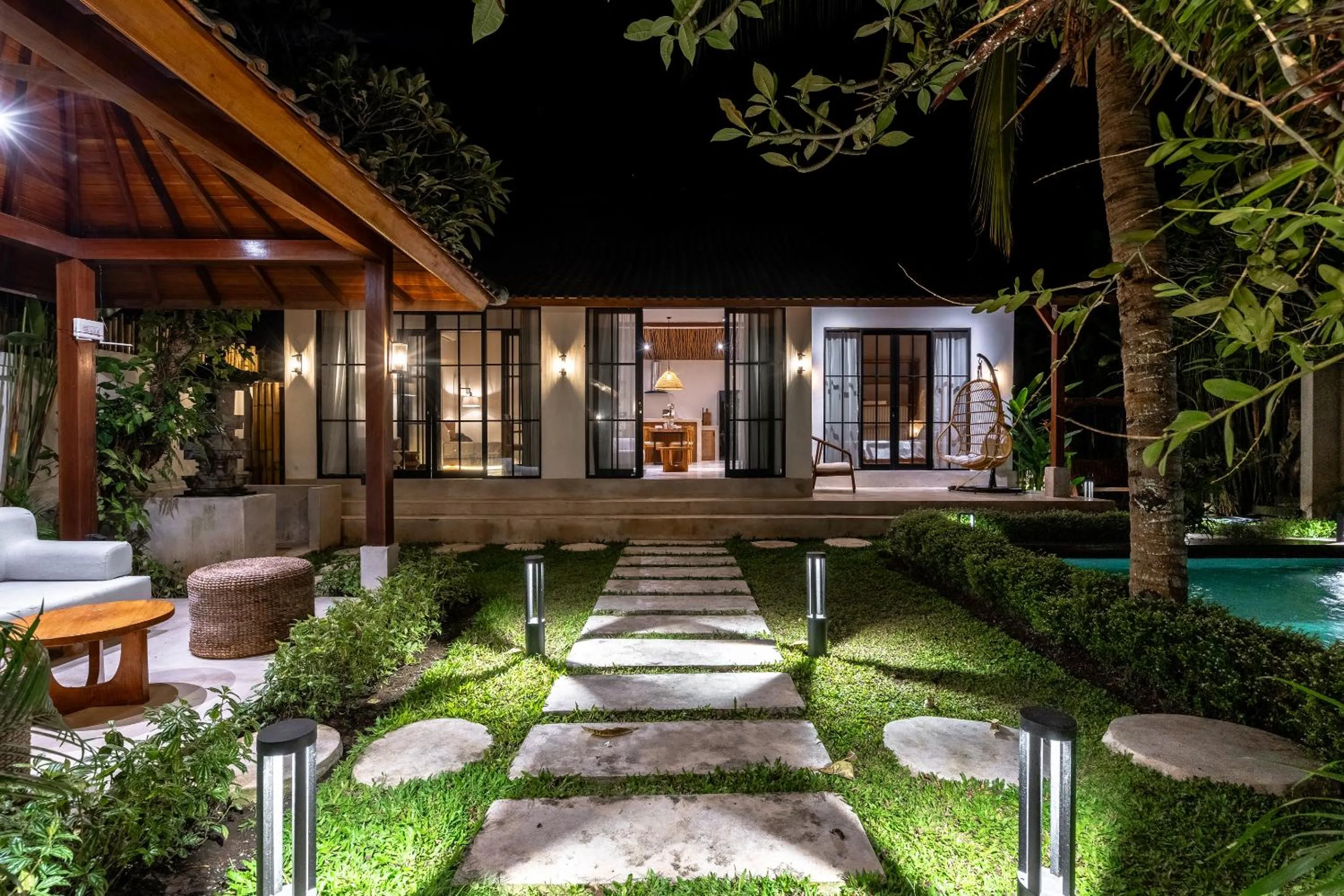 Patio in Hijau Villa by EVDEkimi - Charming 2BR escape with Pool, Outdoor Lounge, Lush Garden