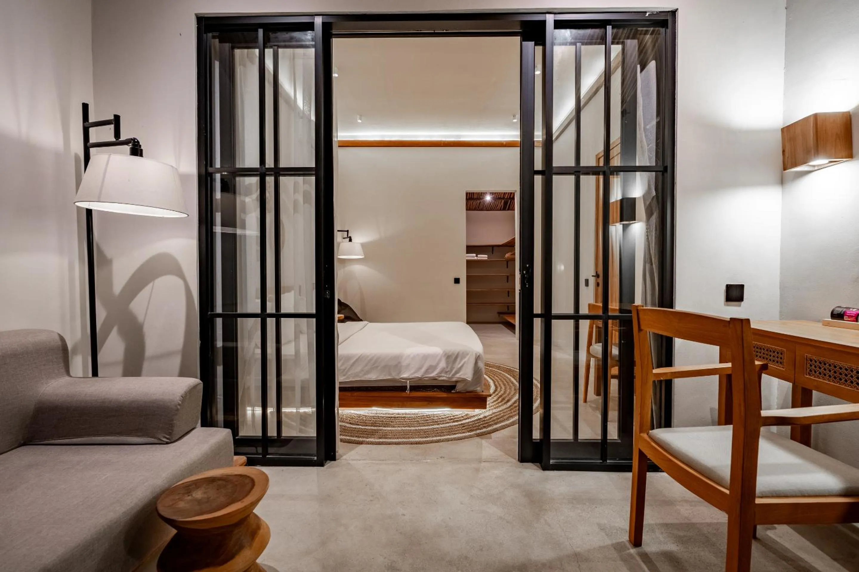 Night, Bed in Hijau Villa by EVDEkimi - Charming 2BR escape with Pool, Outdoor Lounge, Lush Garden