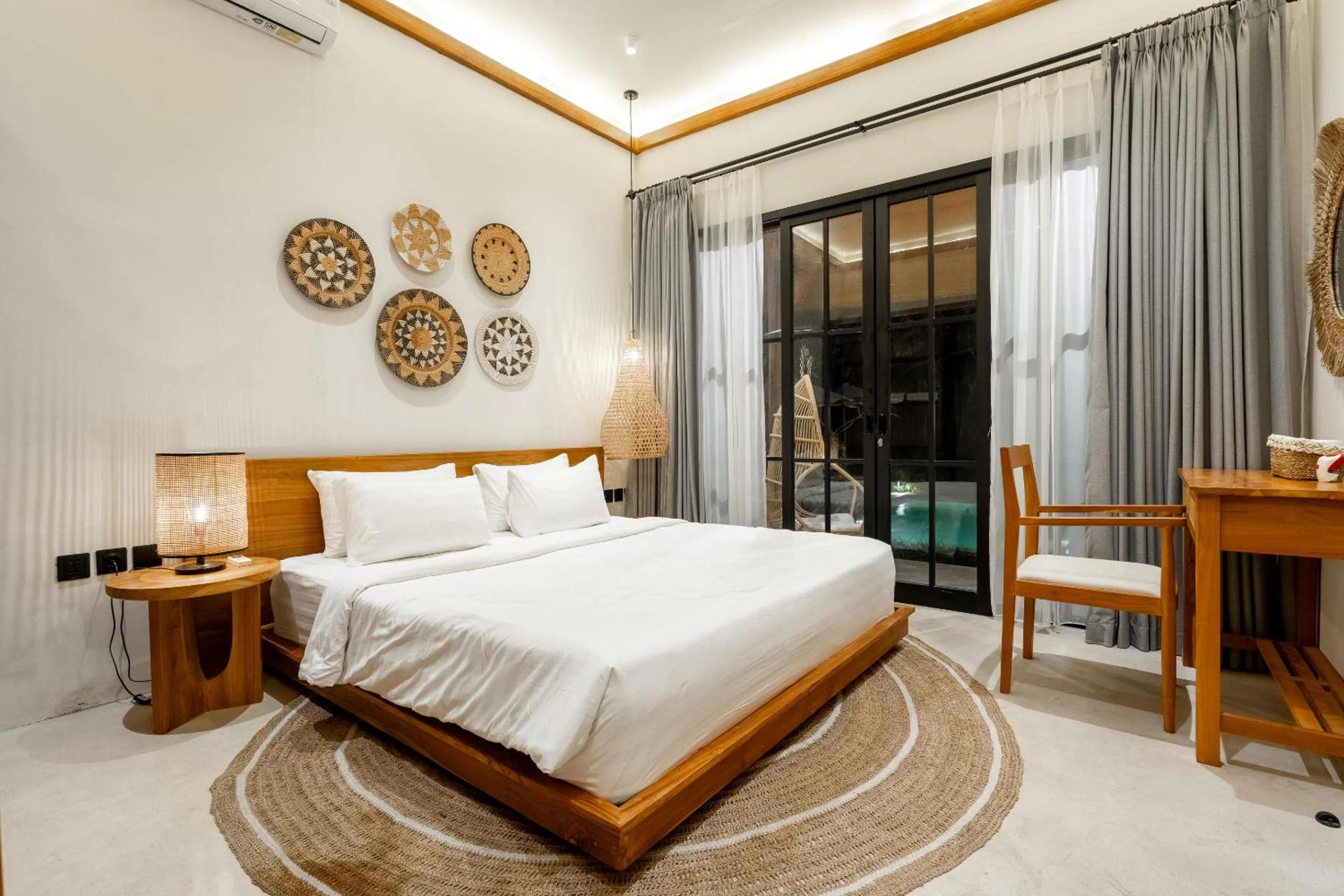 Bed in Hijau Villa by EVDEkimi - Charming 2BR escape with Pool, Outdoor Lounge, Lush Garden