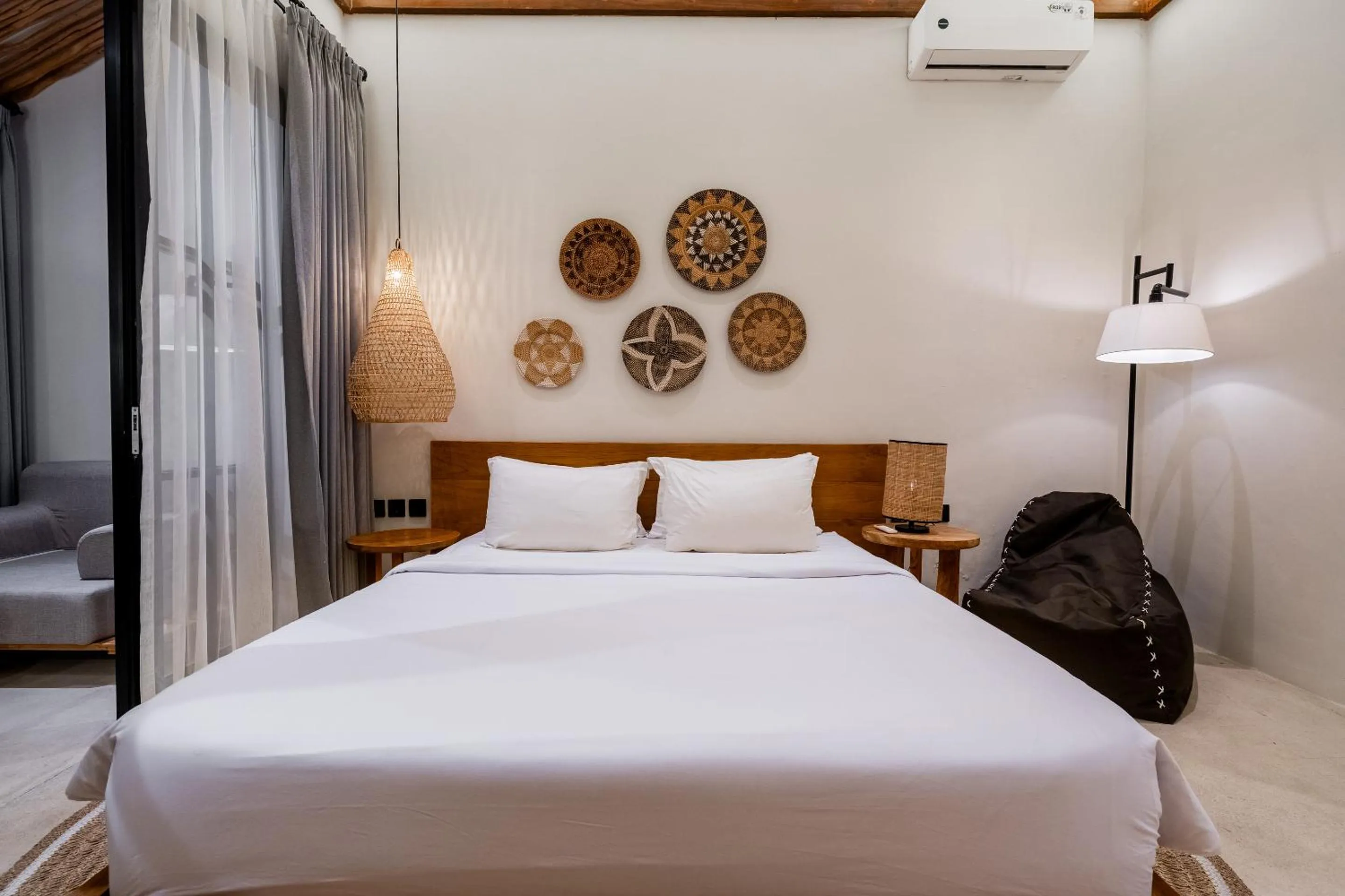 Bed in Hijau Villa by EVDEkimi - Charming 2BR escape with Pool, Outdoor Lounge, Lush Garden