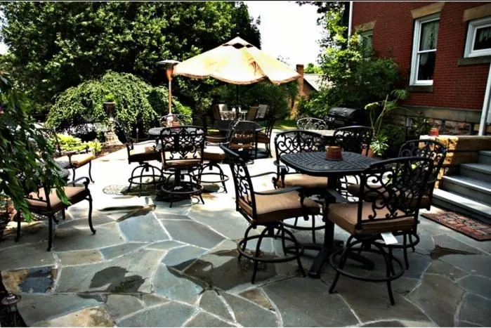 Patio in South Broadway Manor B&B - Near Fallingwater, Ohiopyle State Park, Hiking & Biking trails GAP