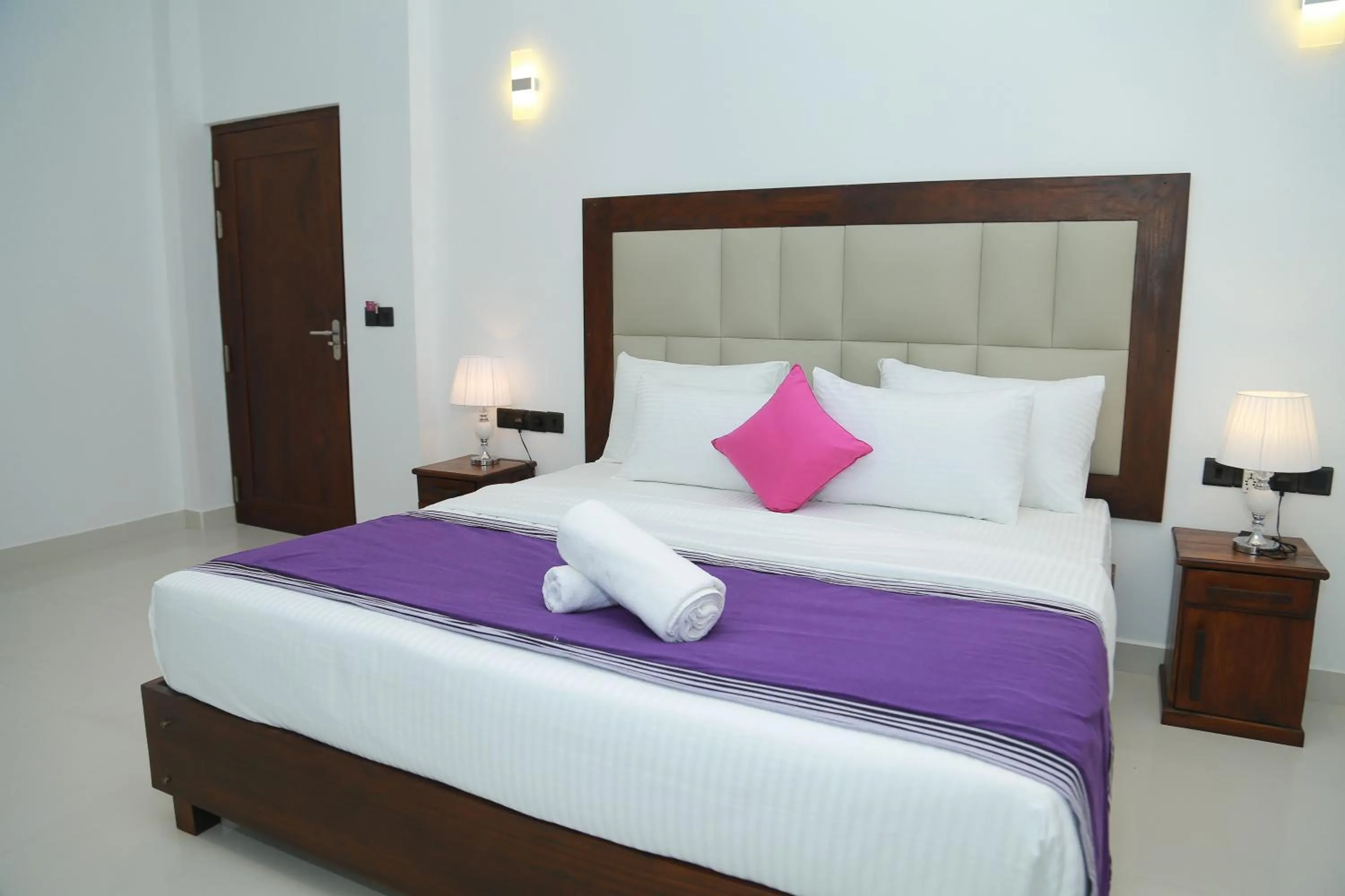 Bed in Mzion Hotel Weligama