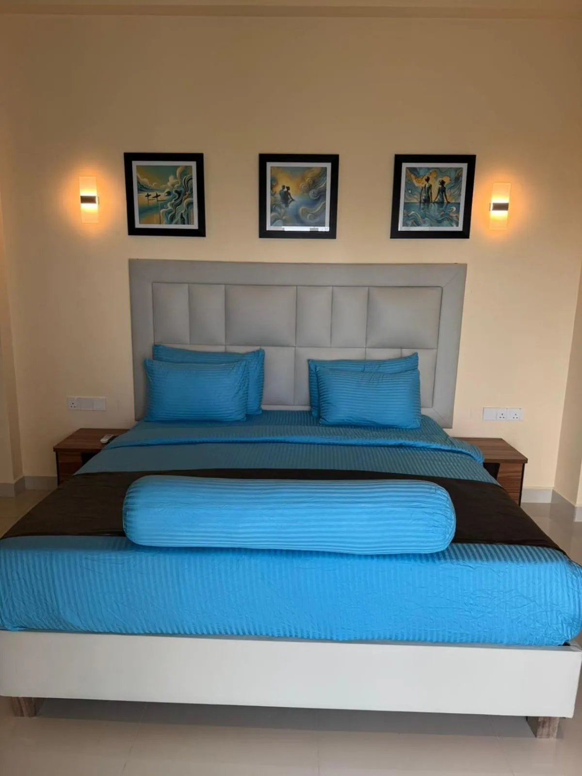 Bed in Mzion Hotel Weligama