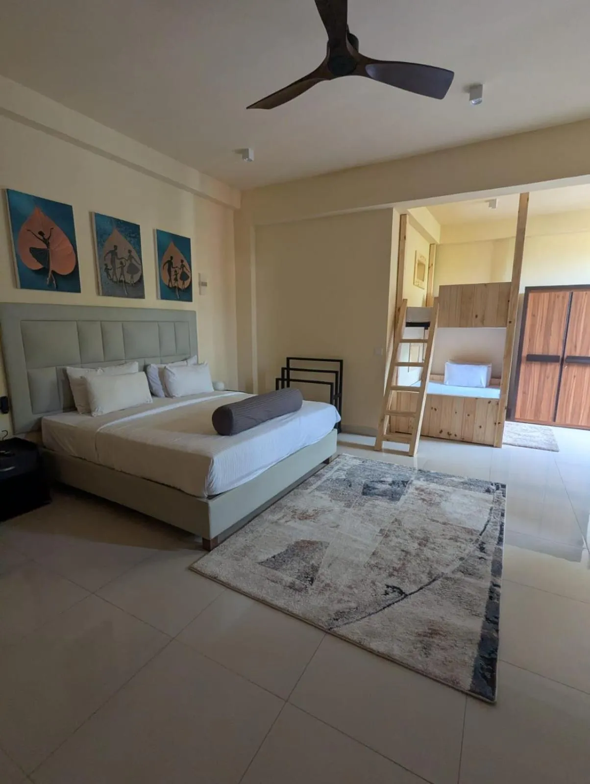 Bed in Mzion Hotel Weligama