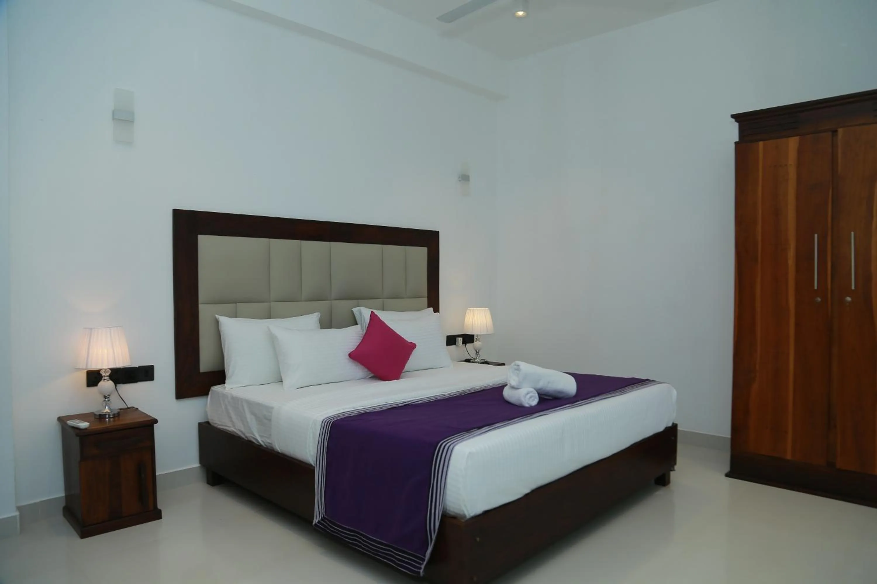 Bed in Mzion Hotel Weligama
