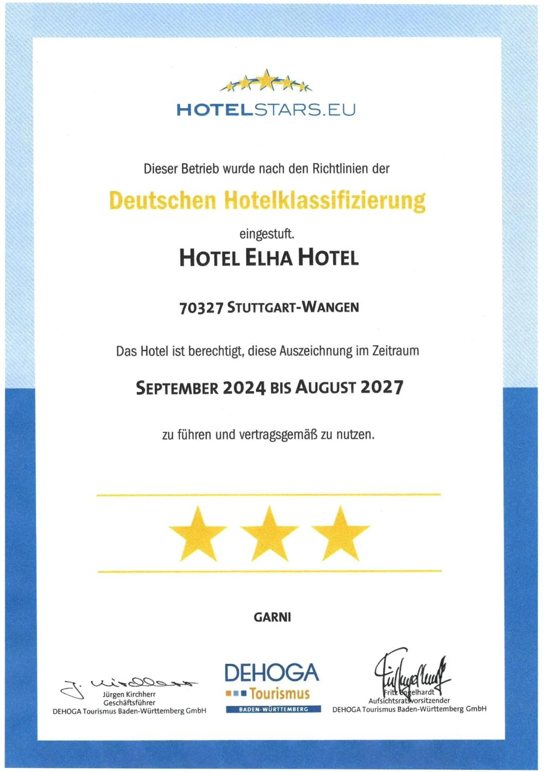 Certificate/Award in Elha Hotel
