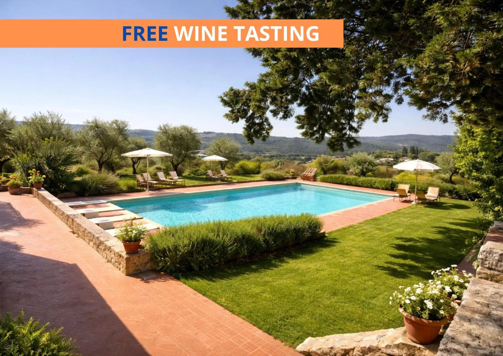 Swimming pool in Fattoria Lornano Winery