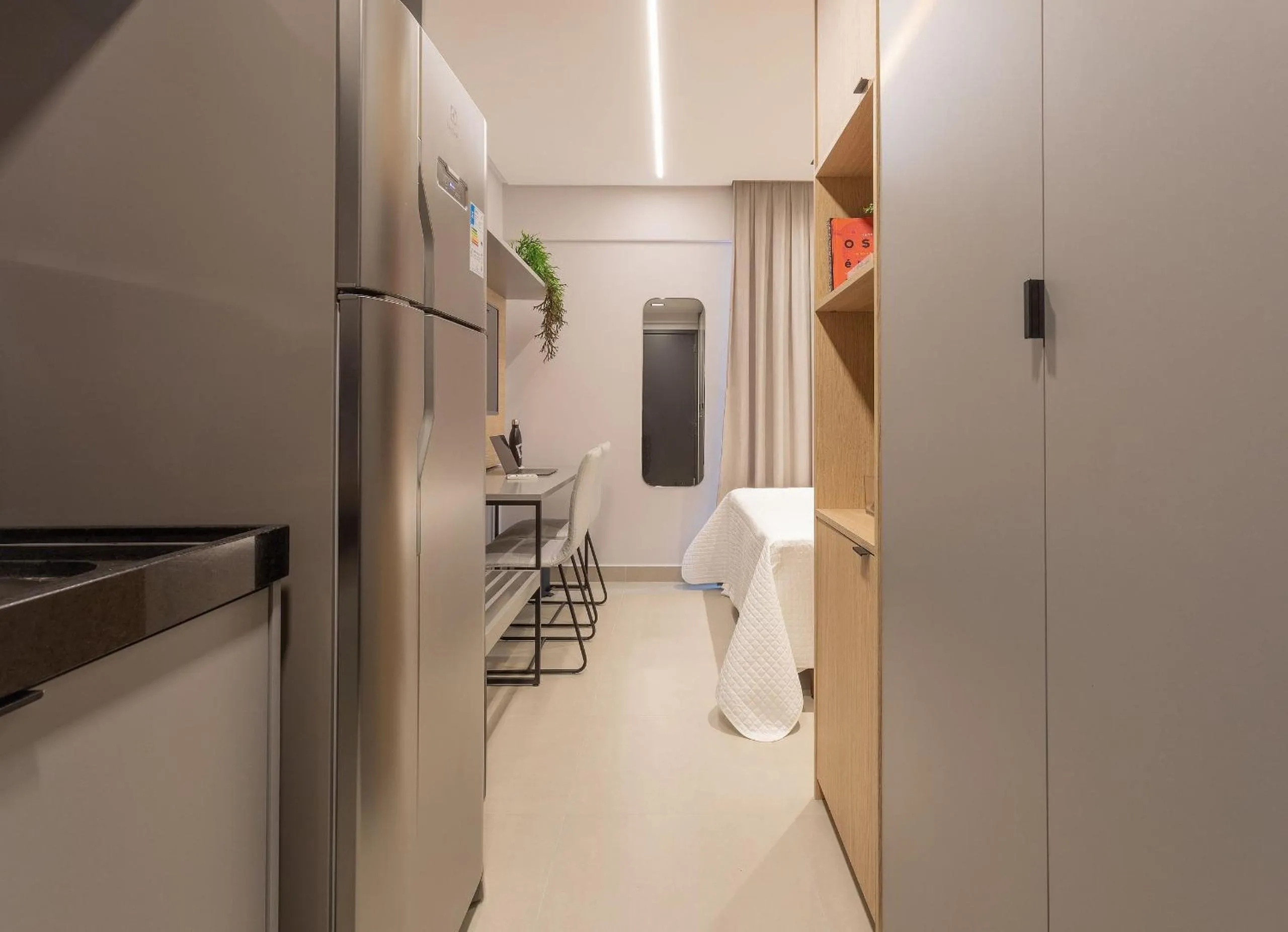 Kitchen or kitchenette in Way Bossa #F2 - Studio no Bessa By Carpediem