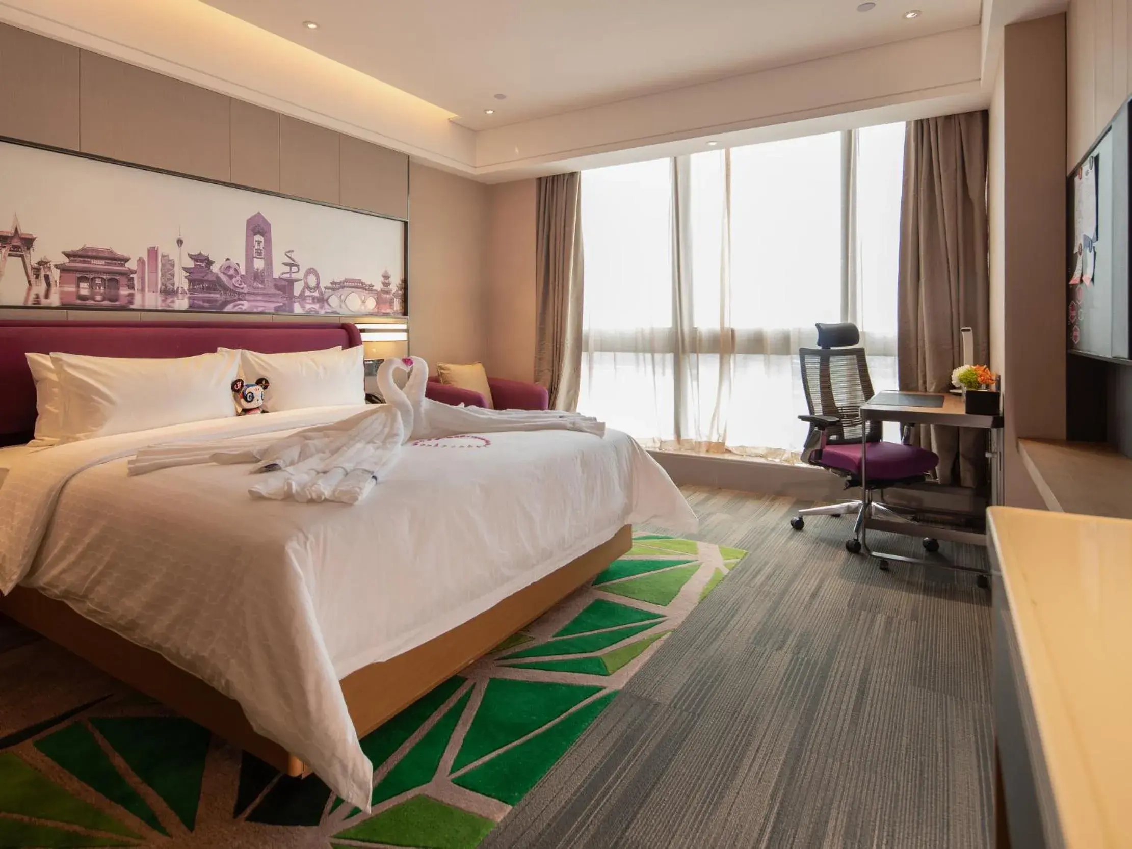 Superior Twin Room with Lake View in Hampton by Hilton Chengdu Xibo City Superior Twin Room with Lake View in Hampton by Hilton Chengdu Xibo City