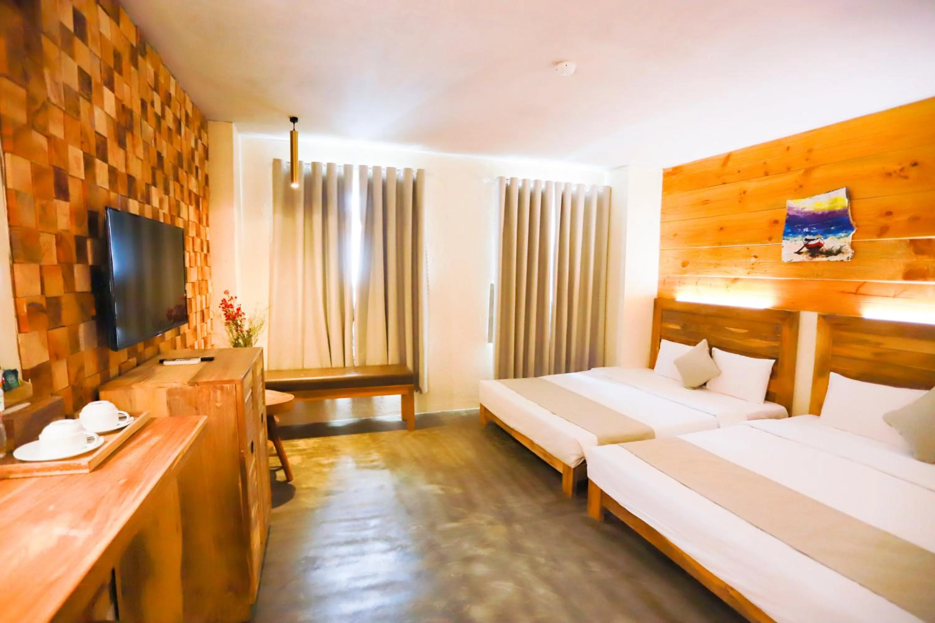 Bed in Rustic Hotel Quy Nhon Powered by ASTON