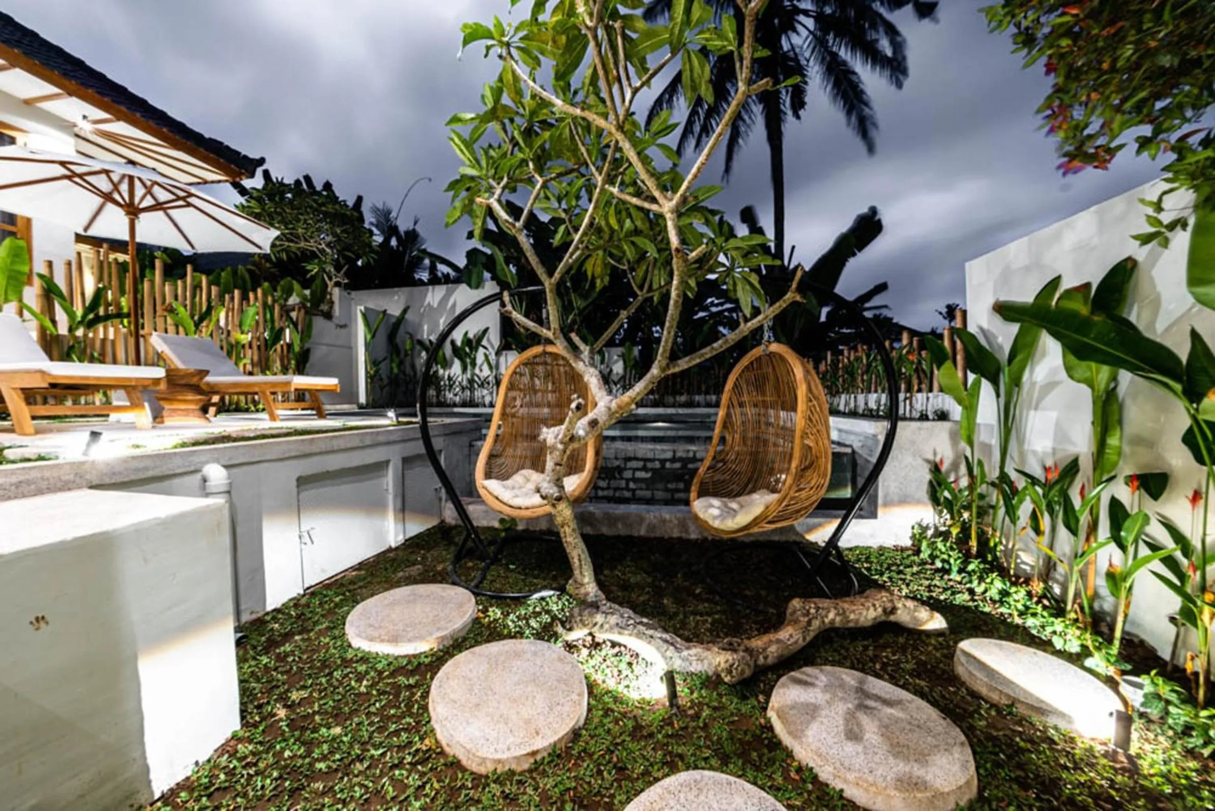 Patio in Semiramida Villa by EVDEkimi - Elegant 2BR with Pool, Open-air bath, Patio