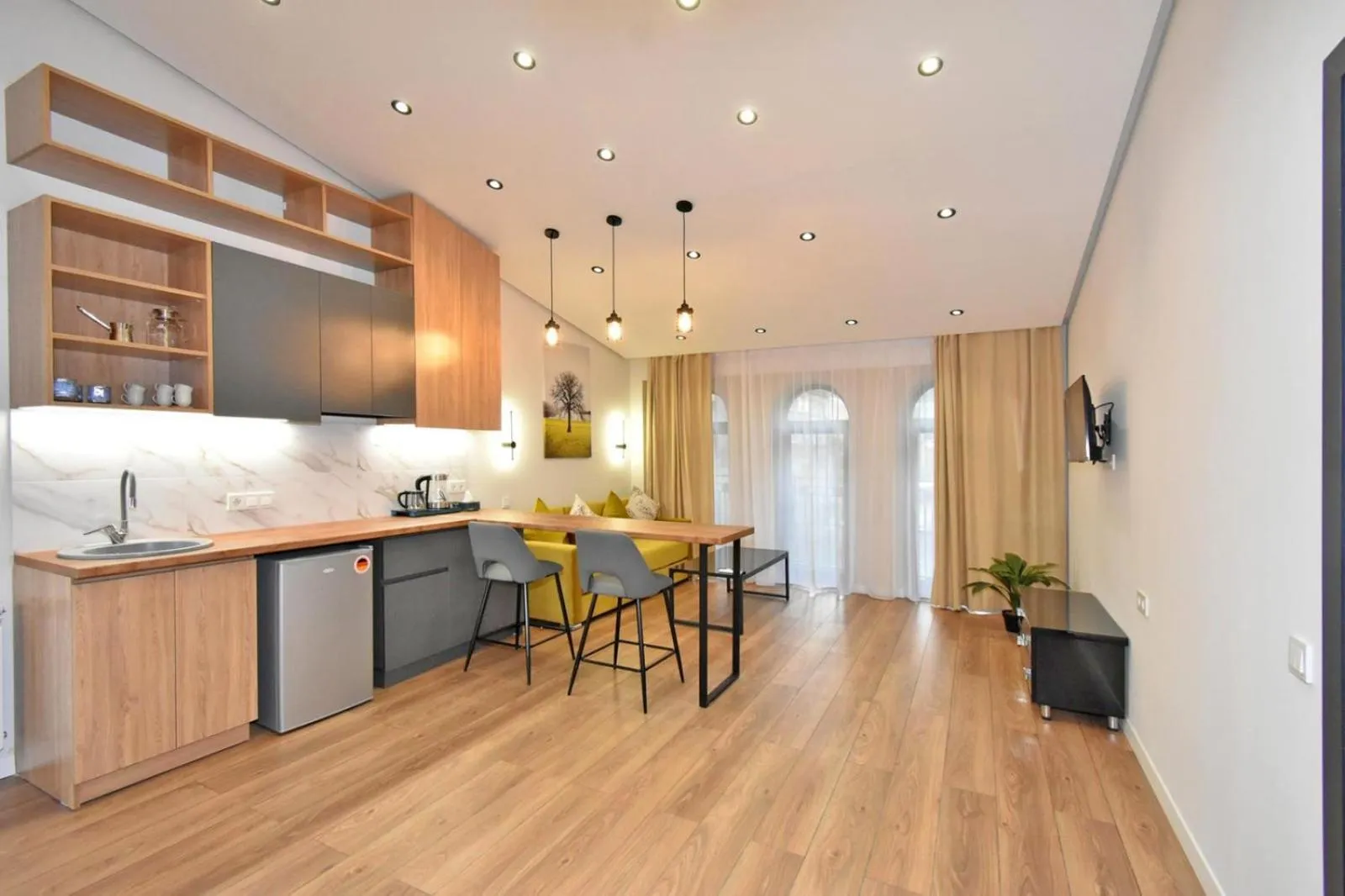 Kitchen or kitchenette in Yerevan, apartment in Aygestan