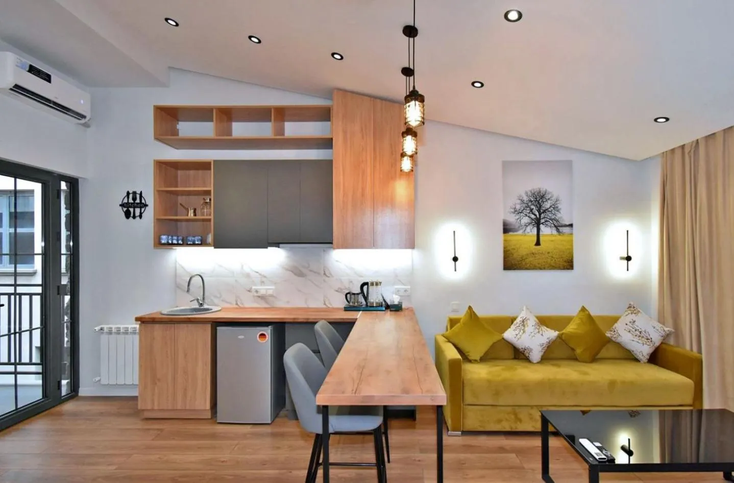 Kitchen or kitchenette in Yerevan, apartment in Aygestan