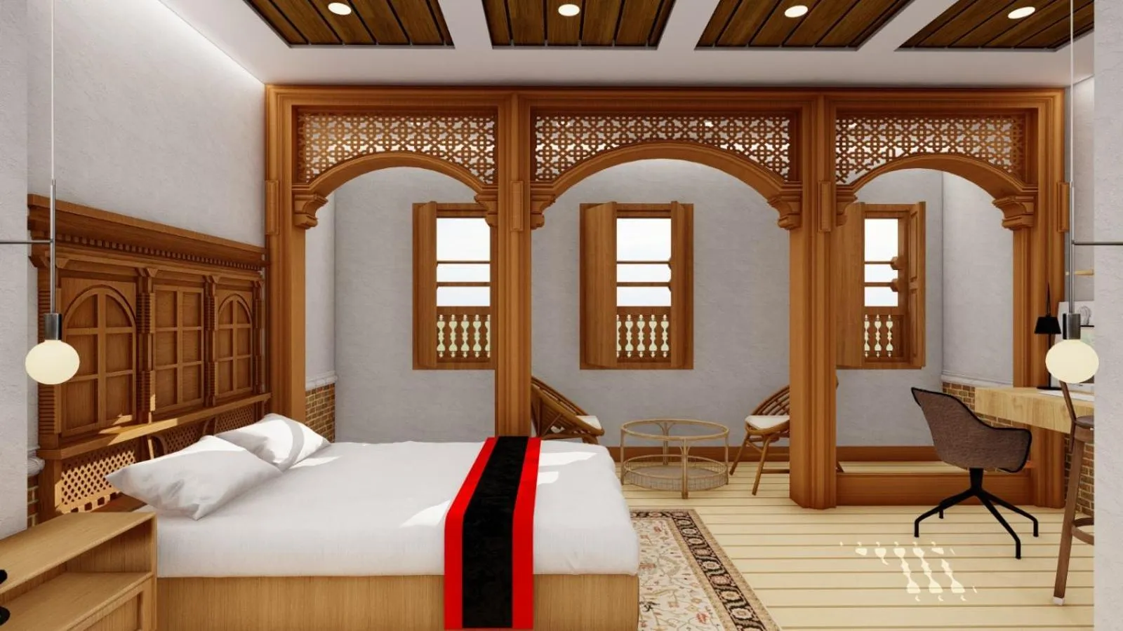 Bed in Boudha Stupa View Guest House