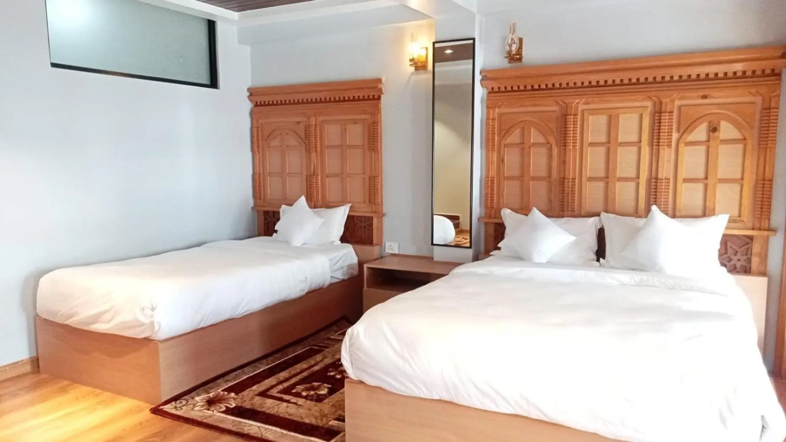 Bed in Boudha Stupa View Guest House