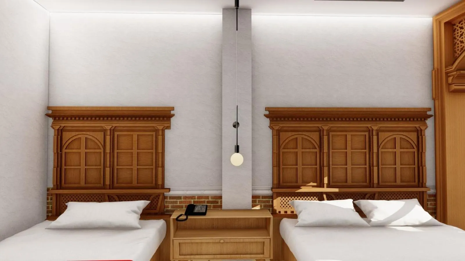 Bed in Boudha Stupa View Guest House