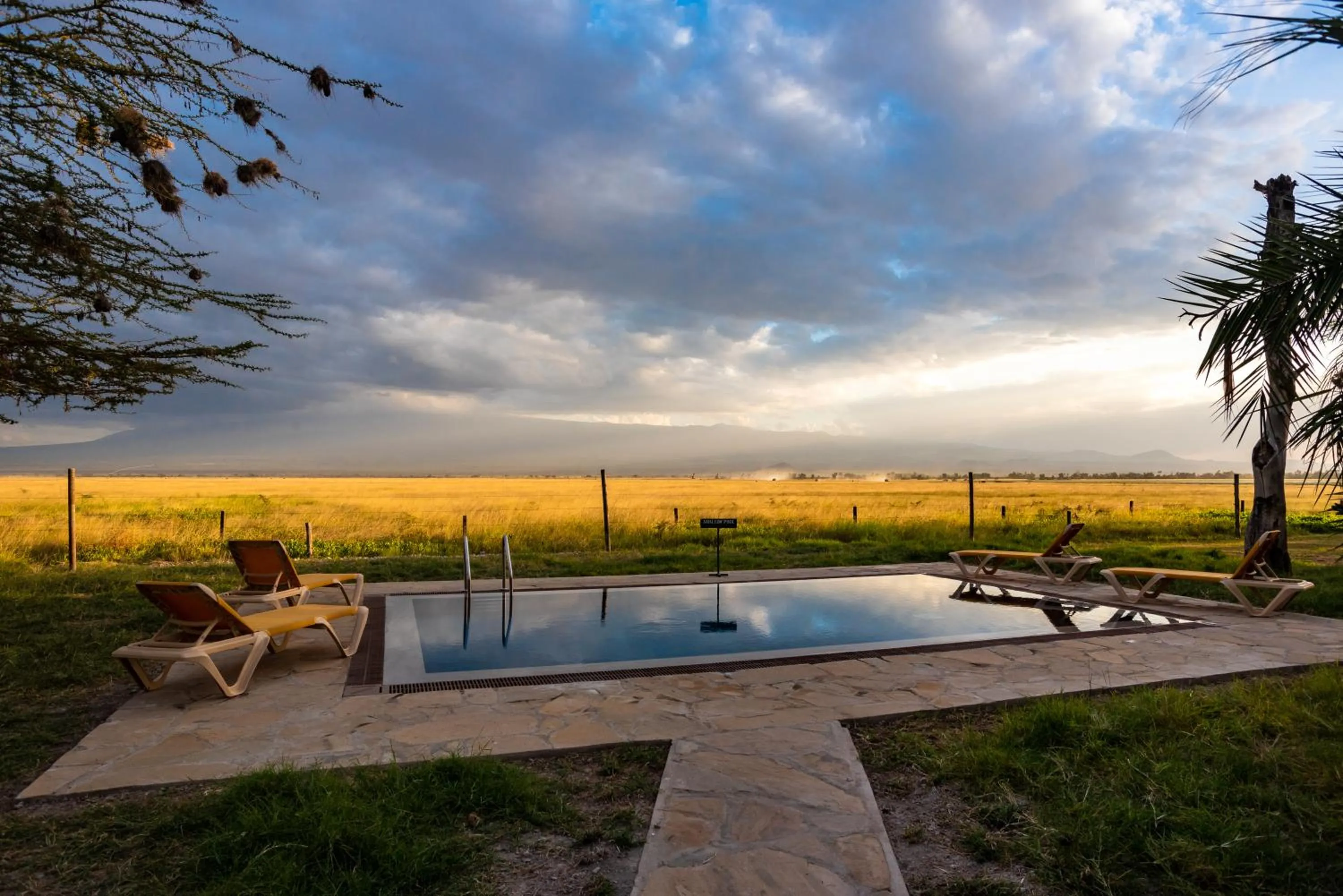 Pool view in Kibo Villa Amboseli