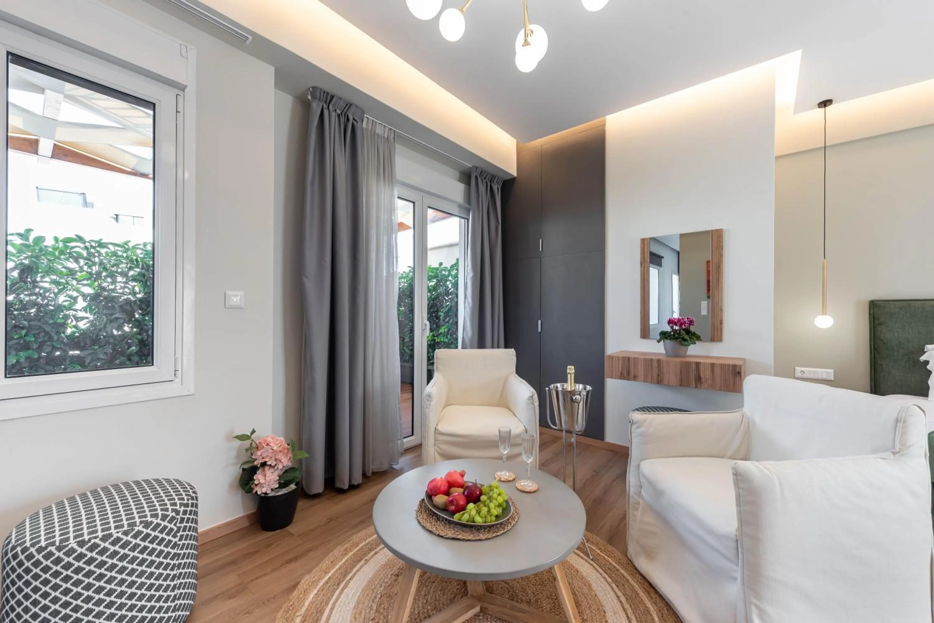 Seating area in Acropolis Divine Apartments