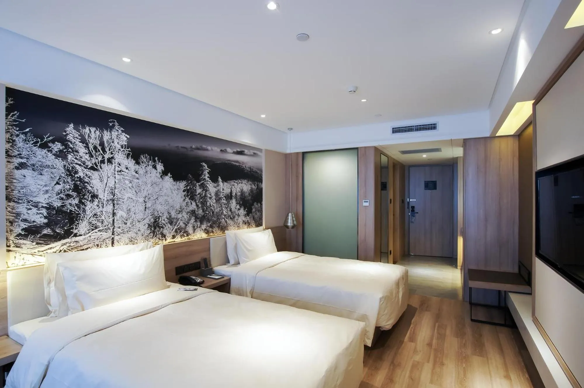 Bed in Atour Hotel Harbin Haxi High Speed Railway Station