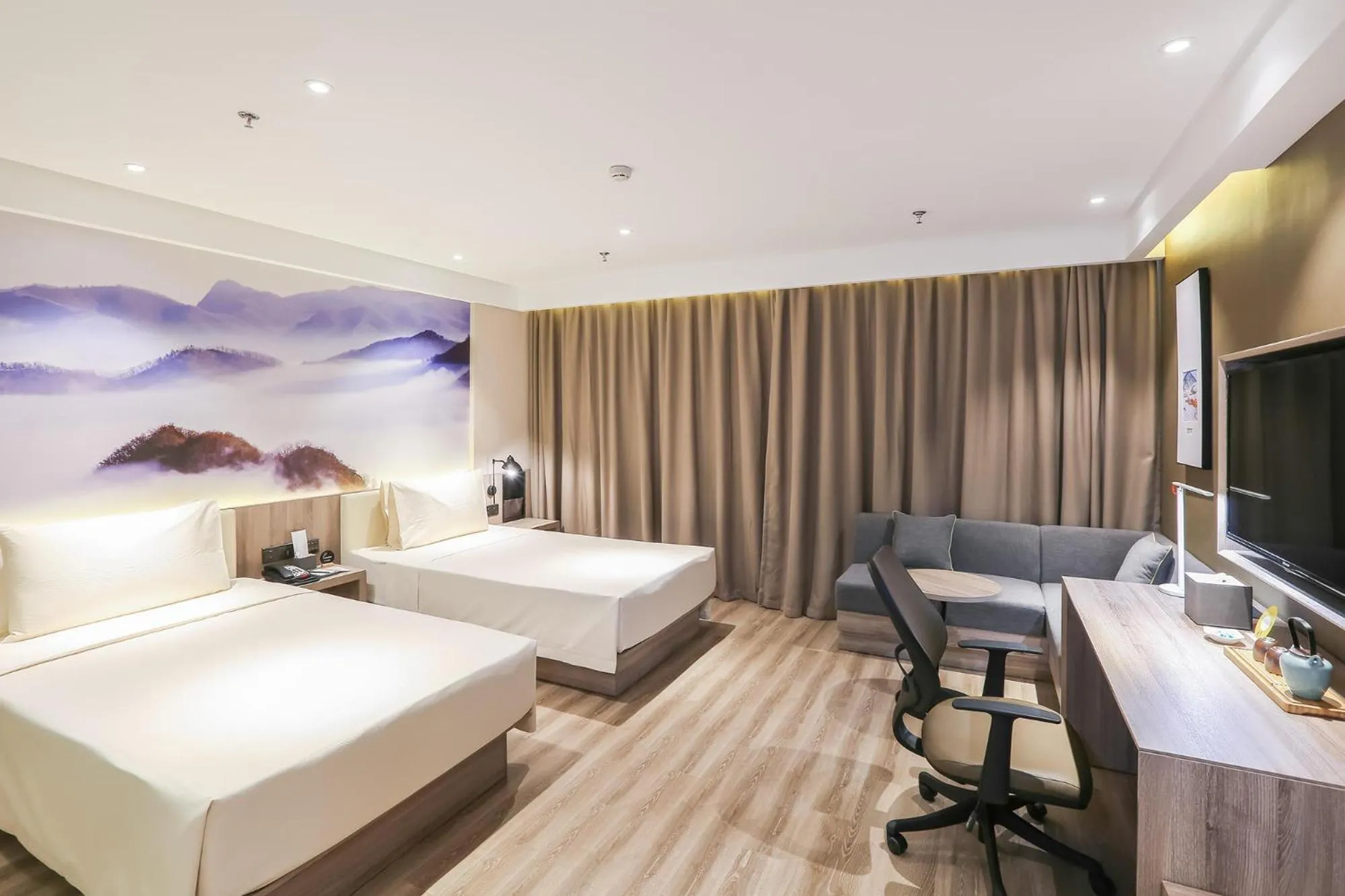 Bed in Atour Hotel Harbin Songbei Ice and Snow World