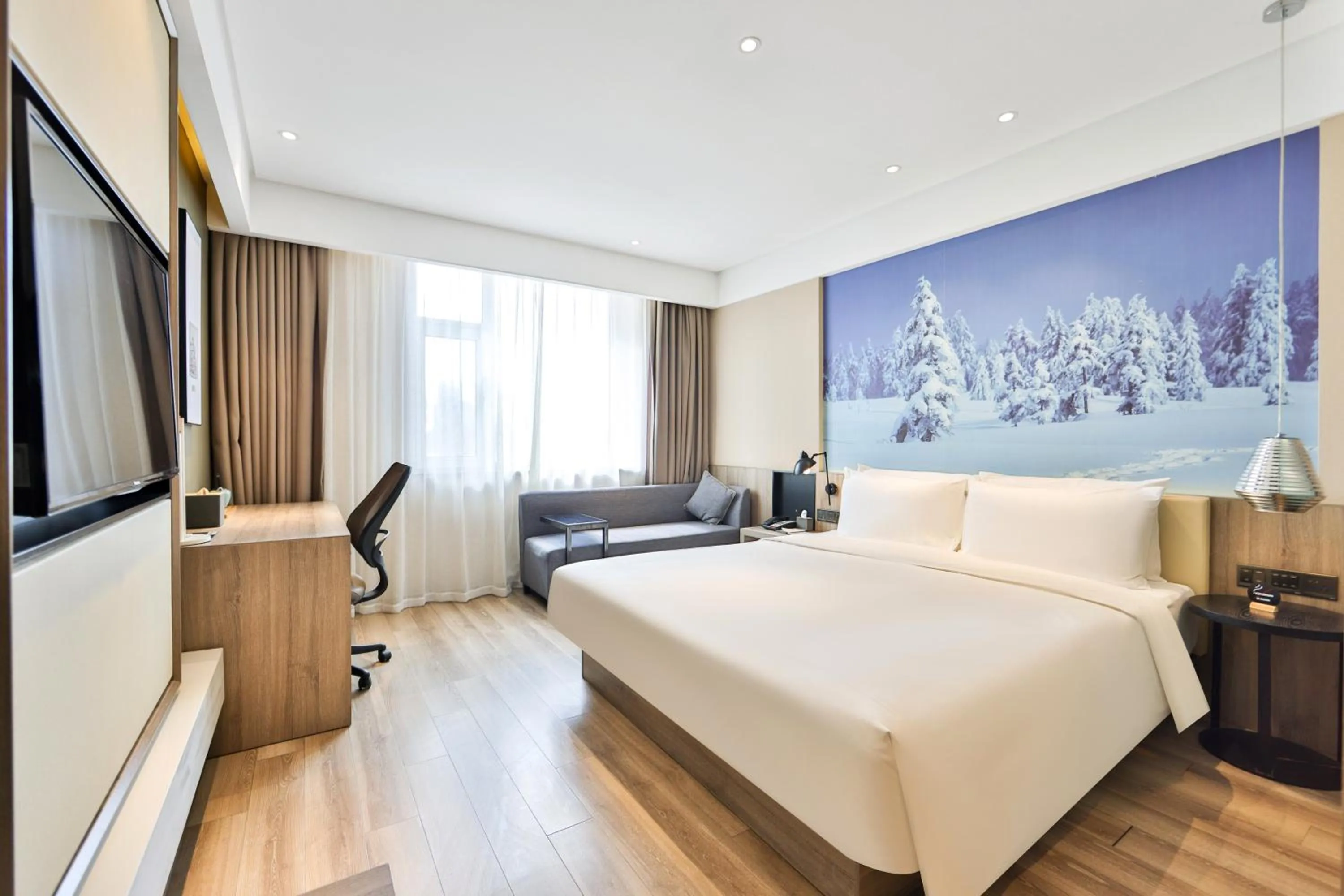 Bedroom, Bed in Atour Hotel Harbin Songbei Ice and Snow World