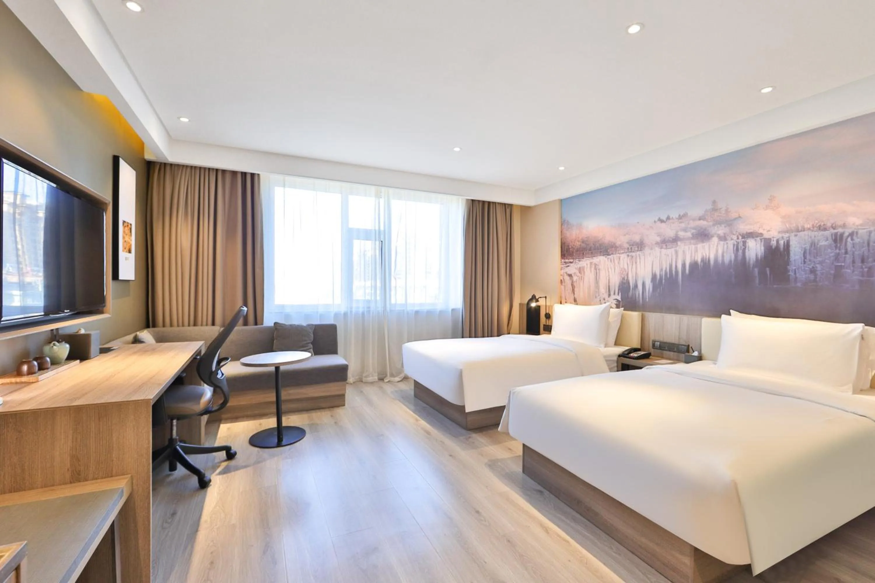 Bedroom, Bed in Atour Hotel Harbin Songbei Ice and Snow World