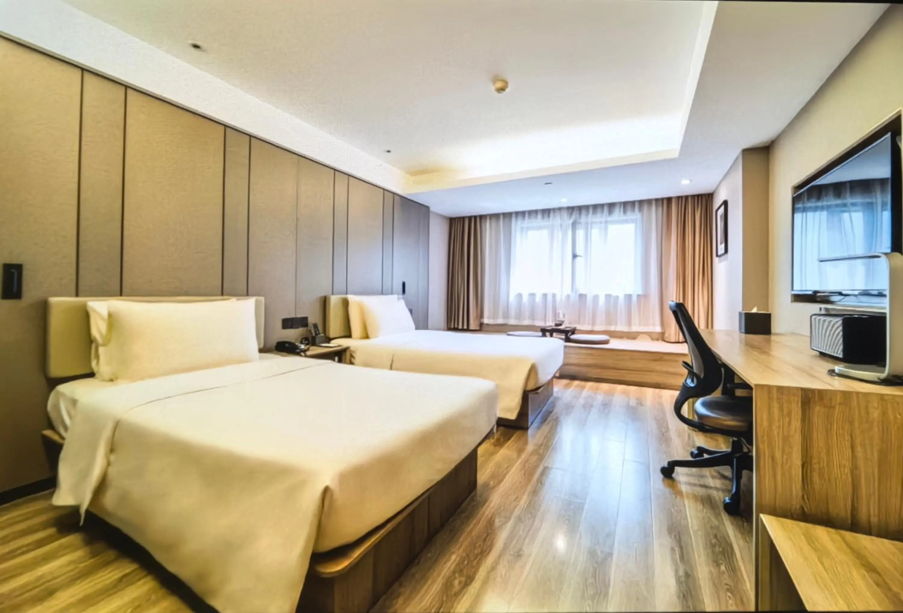 Bed in Atour Music Hotel Hangzhou West Lake