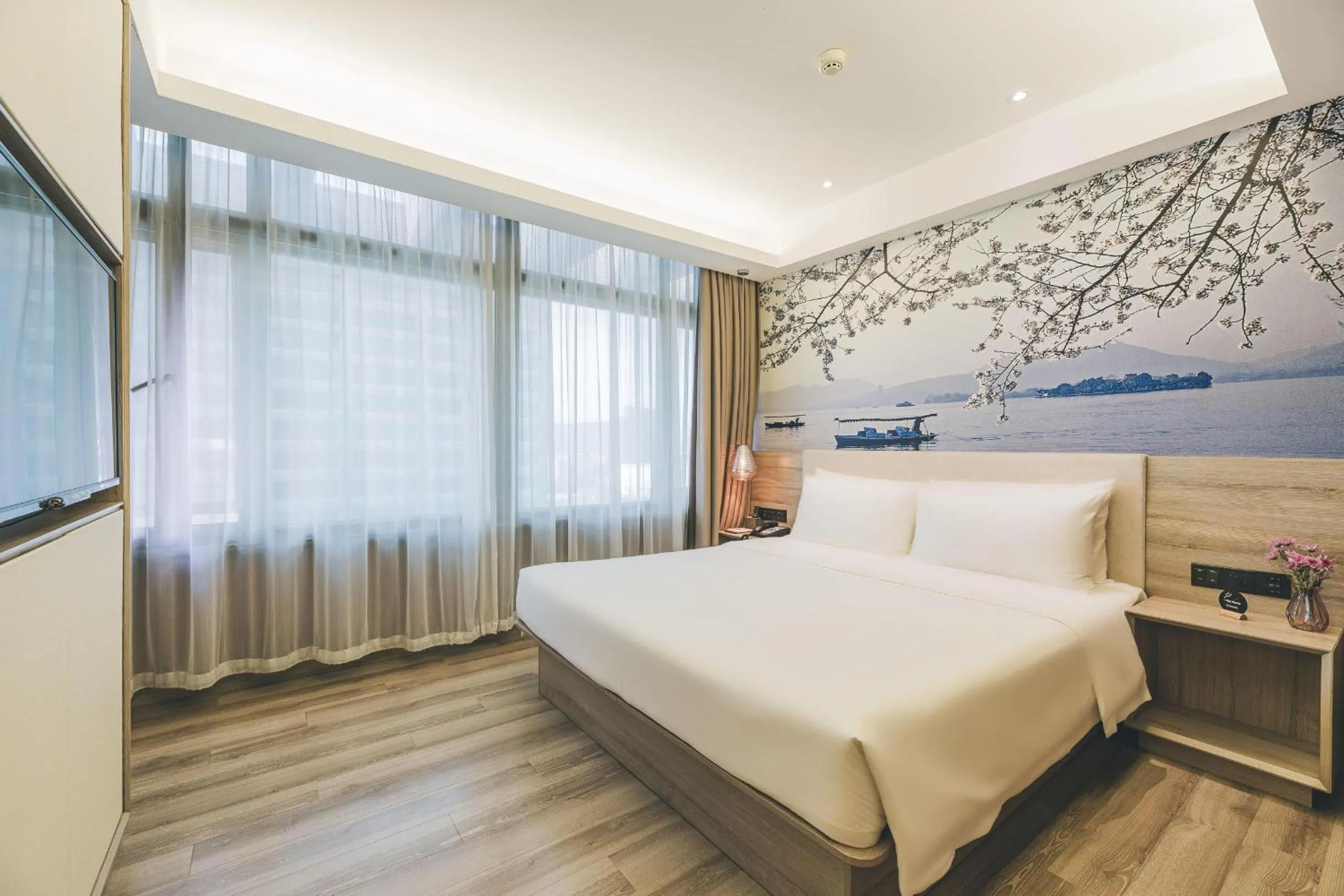 Bed in Atour Music Hotel Hangzhou West Lake