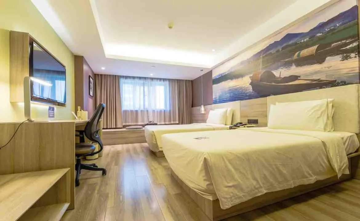 Bed in Atour Music Hotel Hangzhou West Lake