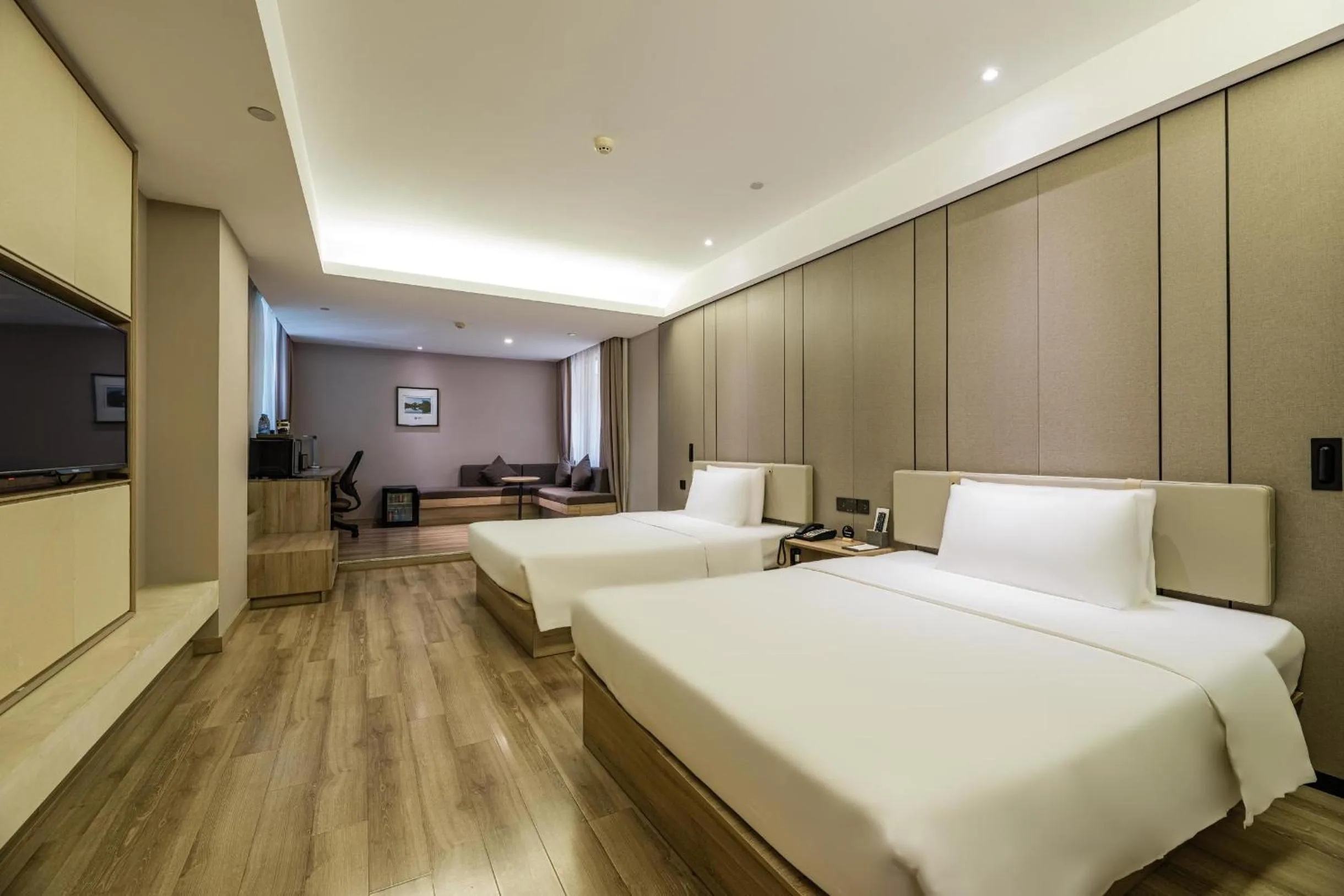 Bed in Atour Music Hotel Hangzhou West Lake