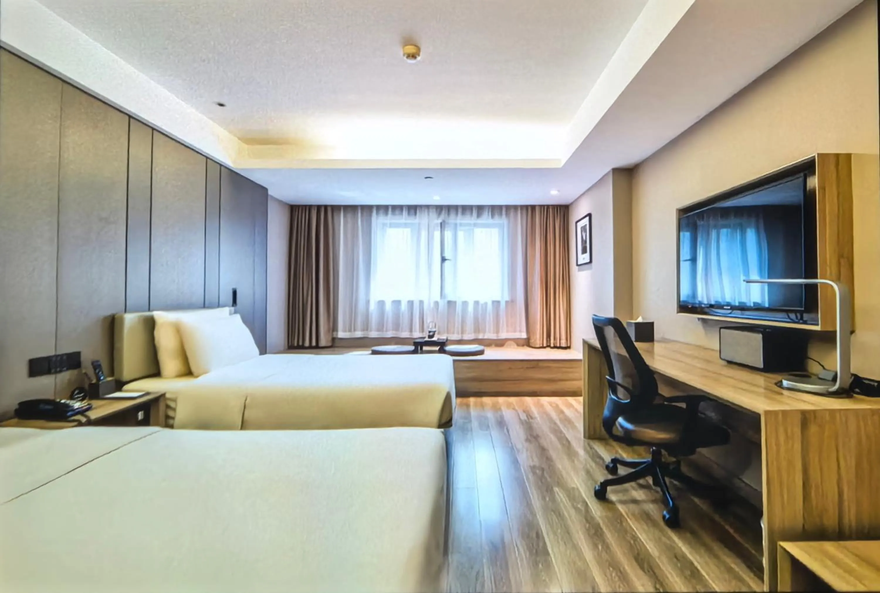 Bed in Atour Music Hotel Hangzhou West Lake