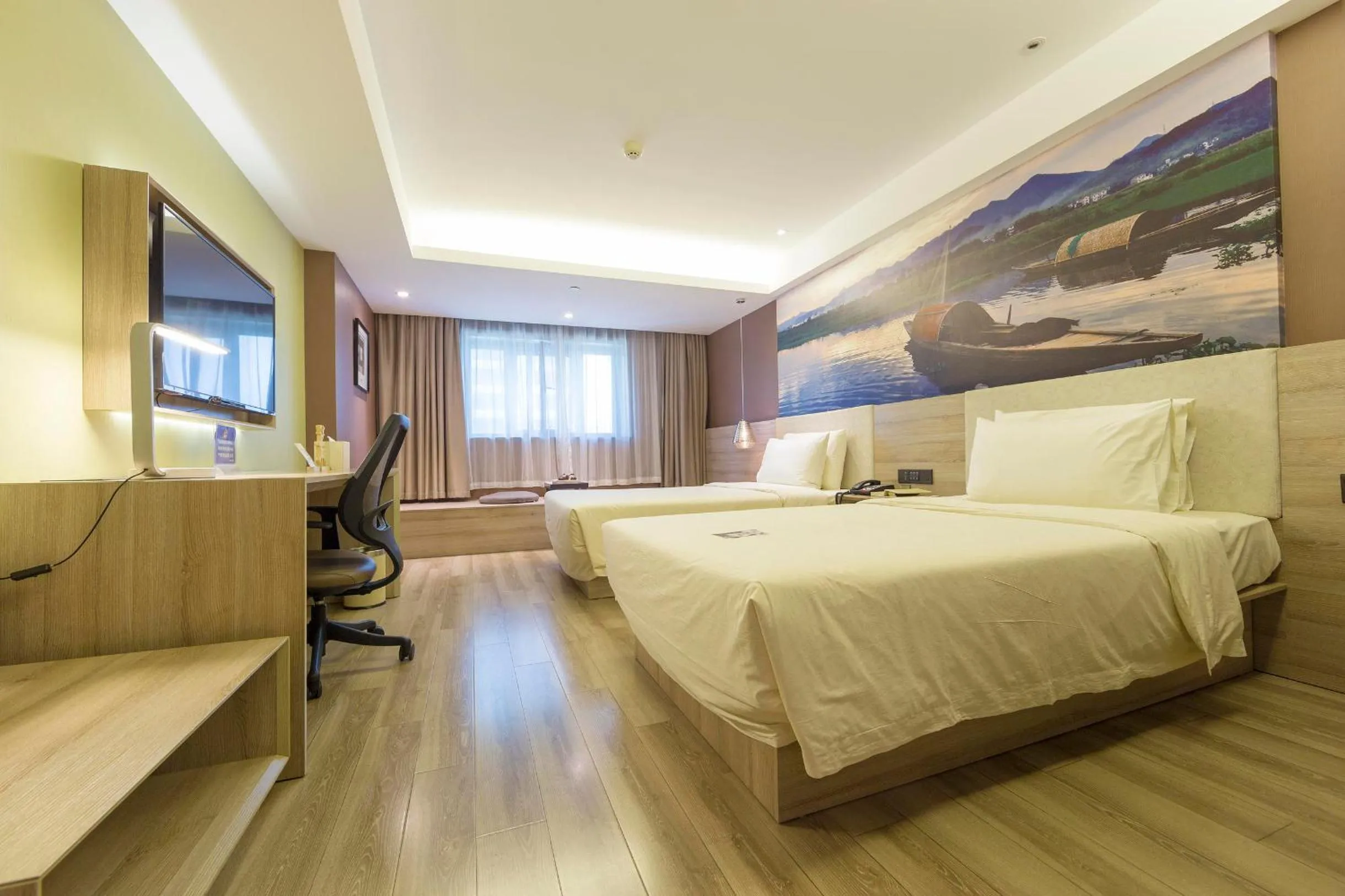 Bed in Atour Music Hotel Hangzhou West Lake