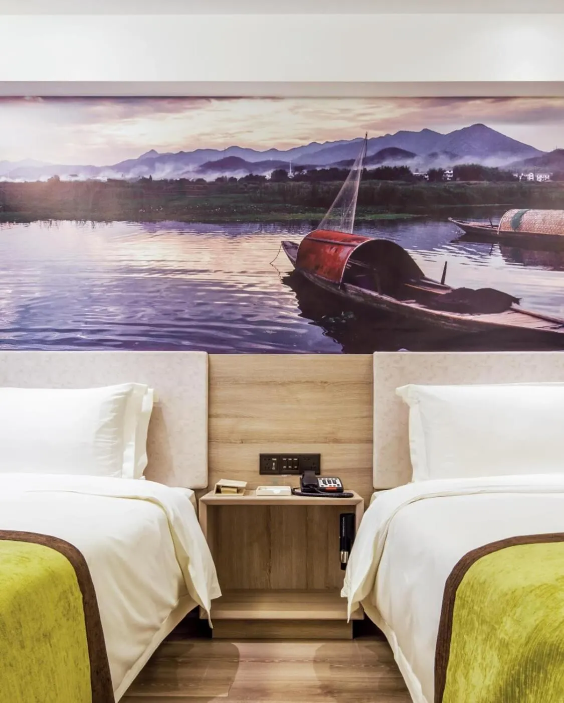 Bed in Atour Music Hotel Hangzhou West Lake