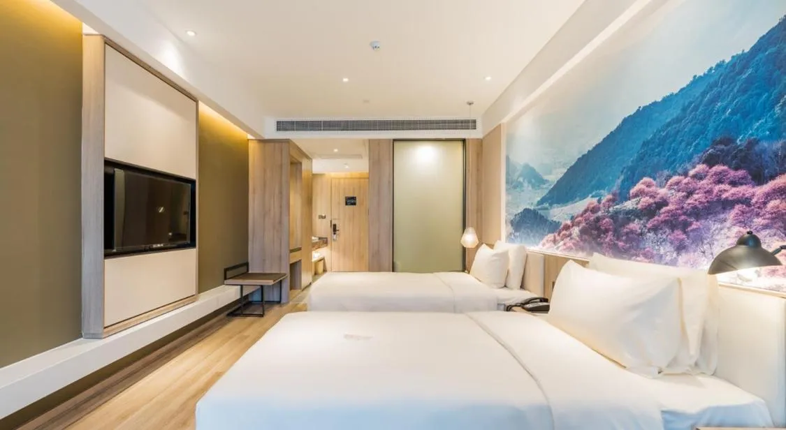 Bed in Atour Hotel Ningbo International Convention and Exhibition Center