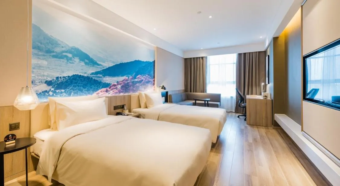 Bed in Atour Hotel Ningbo International Convention and Exhibition Center
