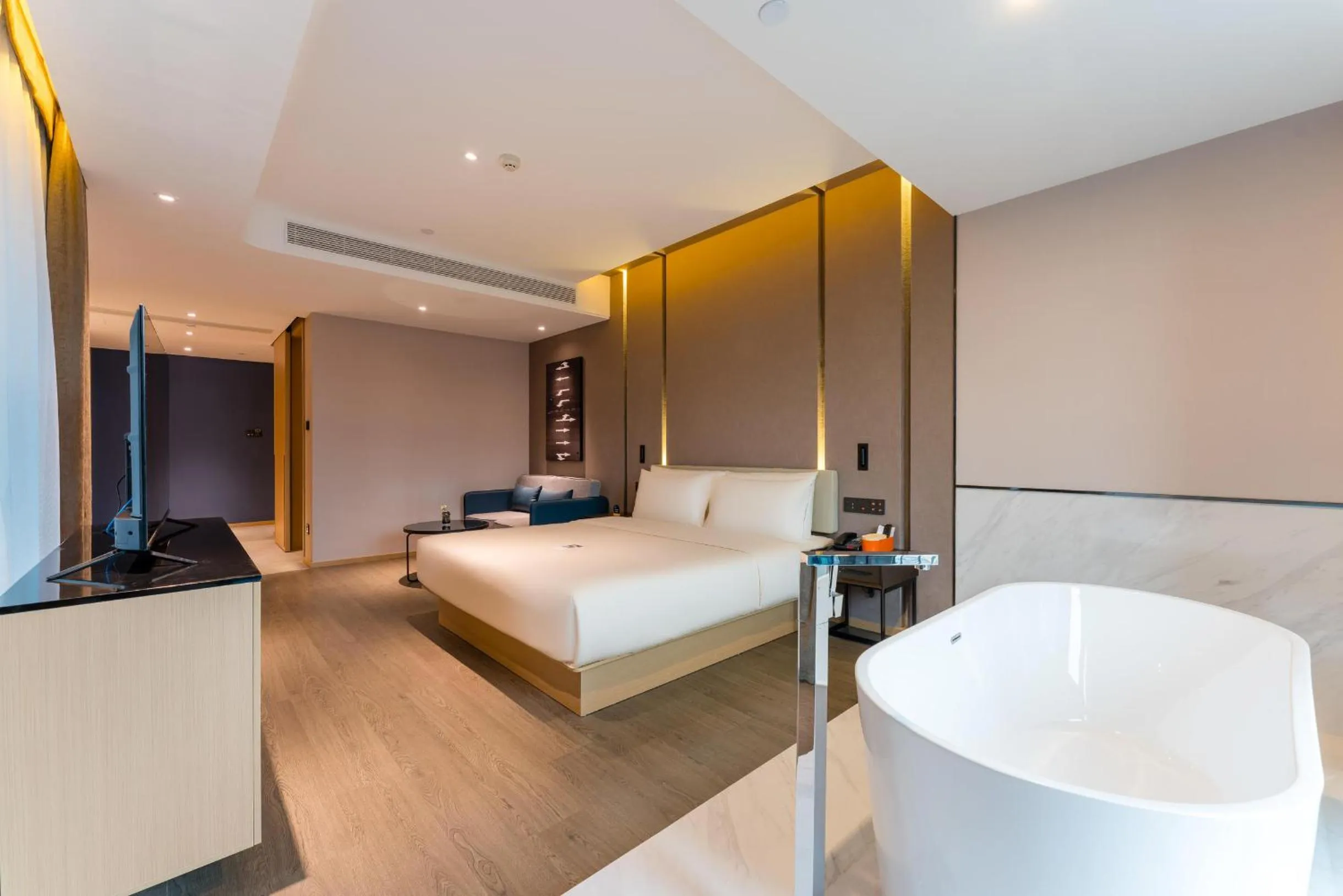 Bed in Atour Hotel Chongqing Tiandi NetEase Cloud Music