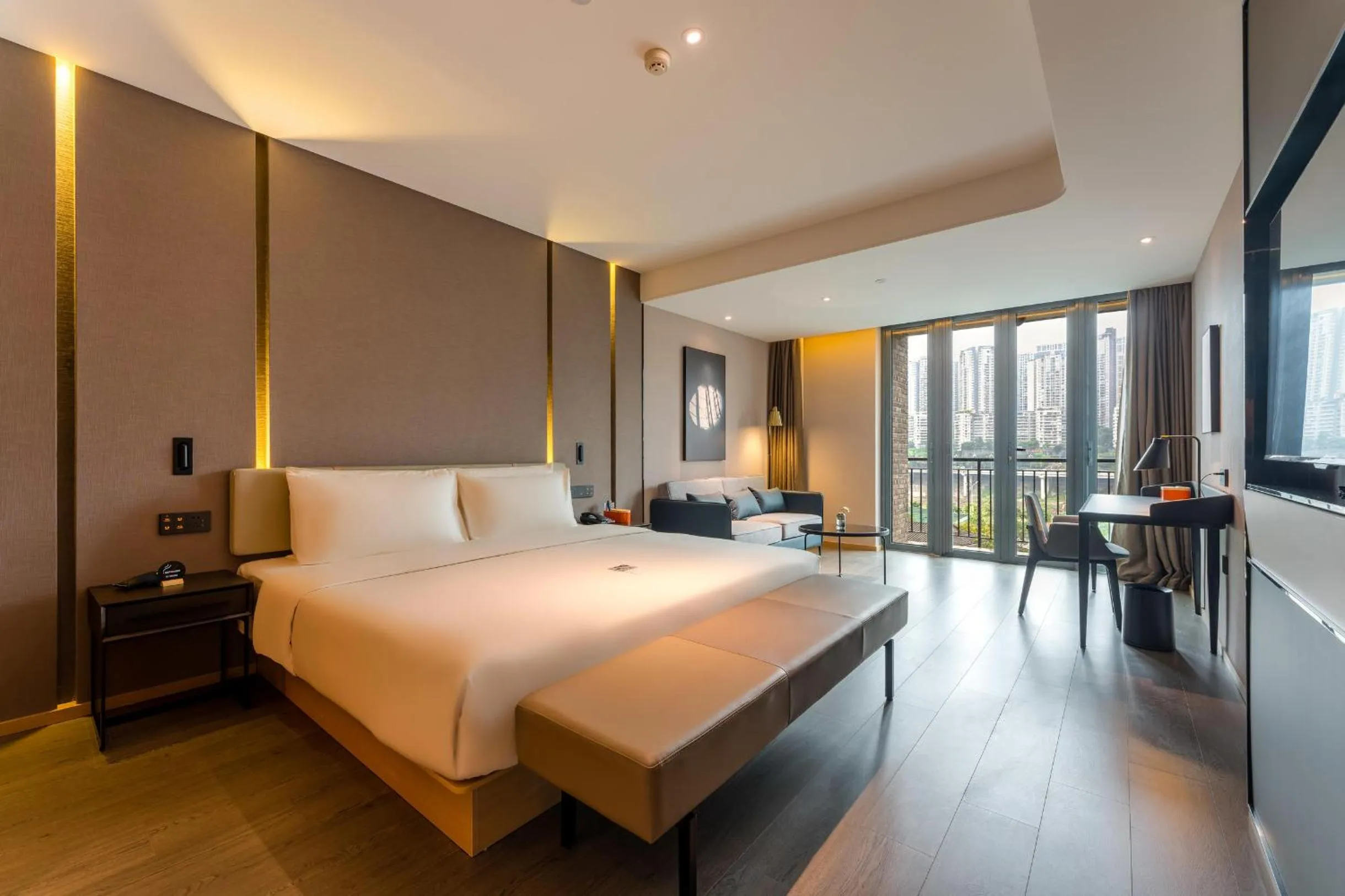 Bed in Atour Hotel Chongqing Tiandi NetEase Cloud Music