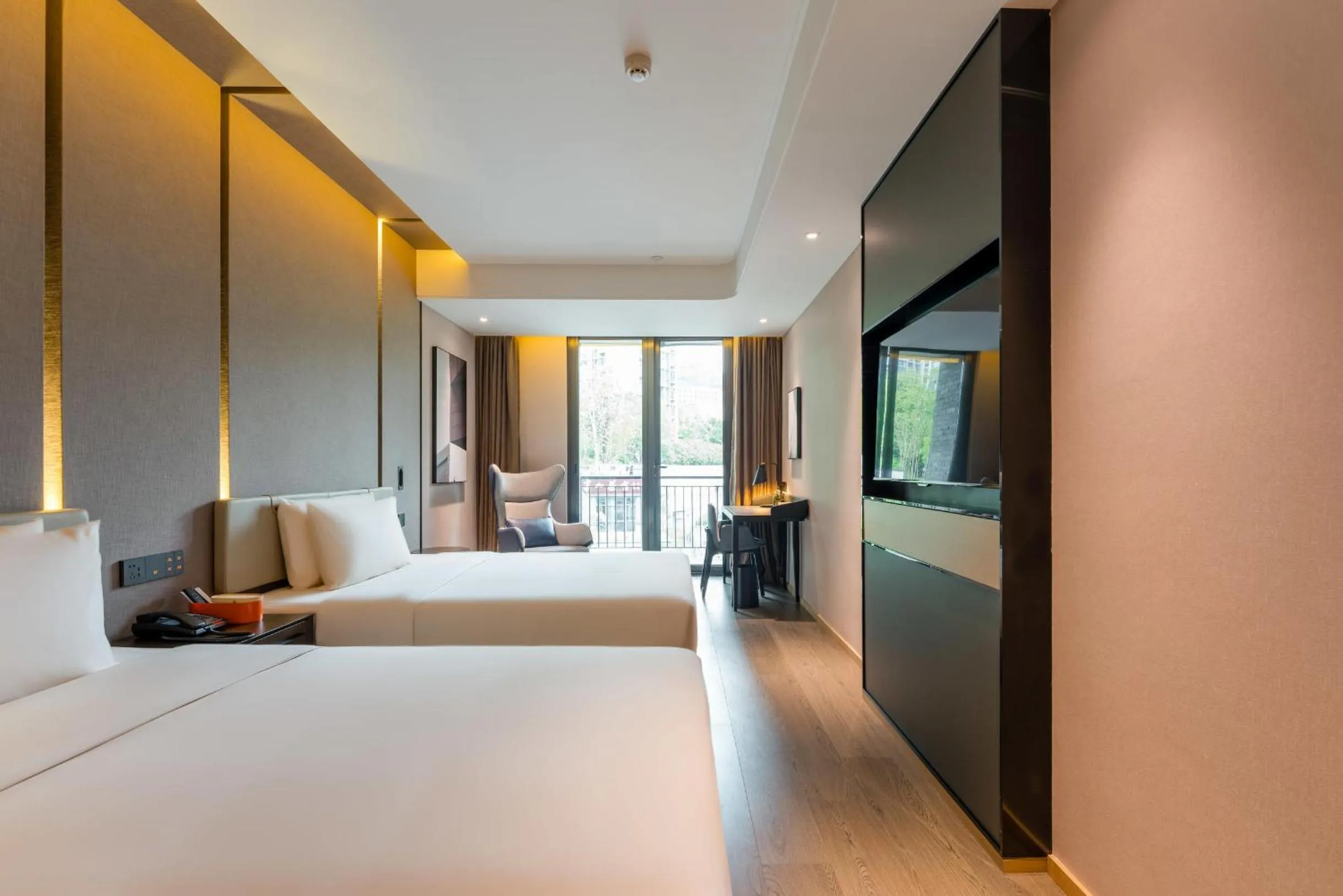 Bed in Atour Hotel Chongqing Tiandi NetEase Cloud Music