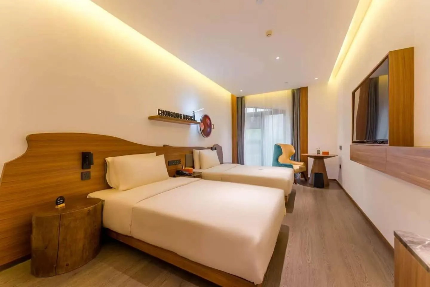 Bed in Atour Hotel Chongqing Tiandi NetEase Cloud Music